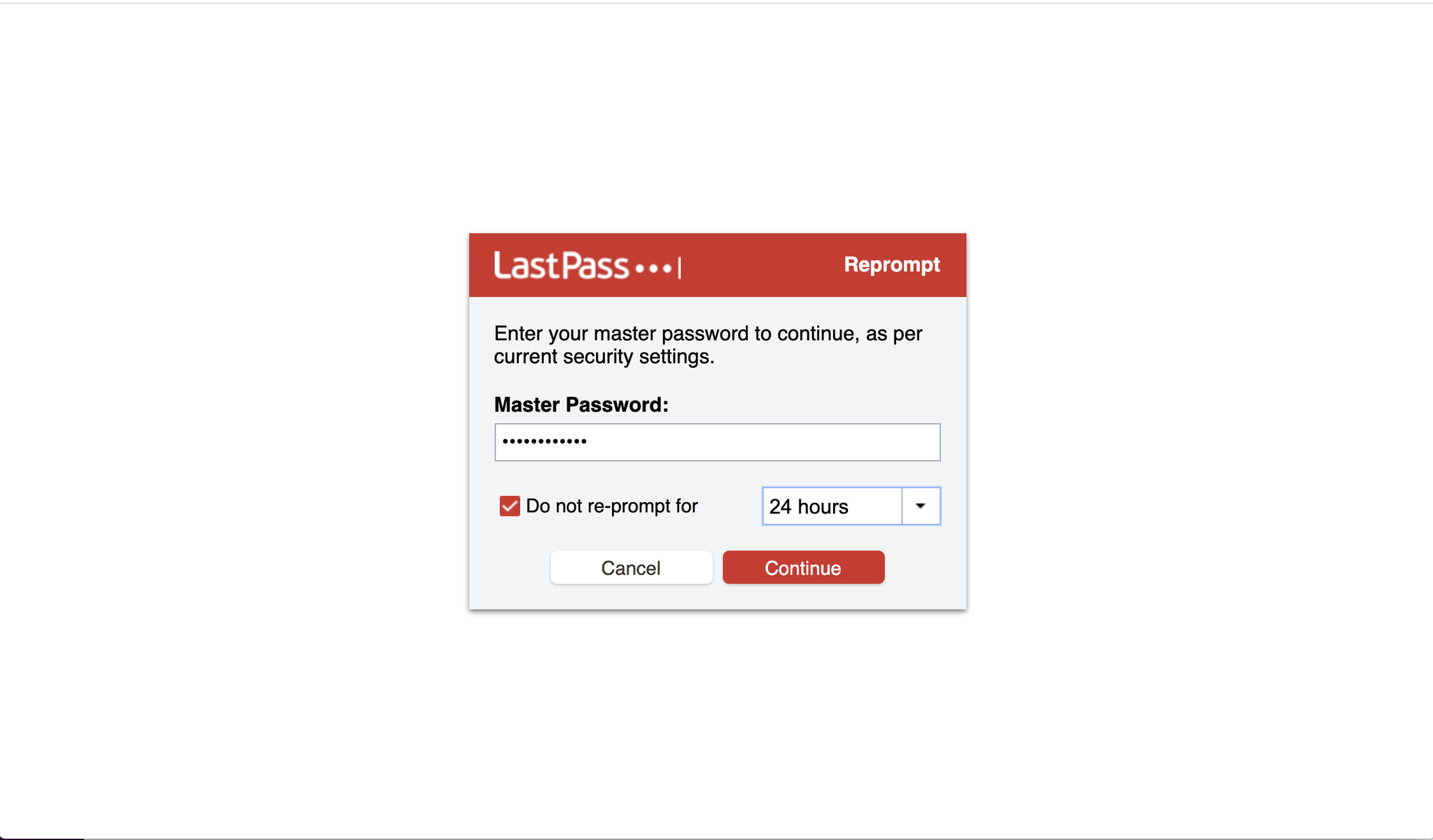 Fill in your master password to download your data.