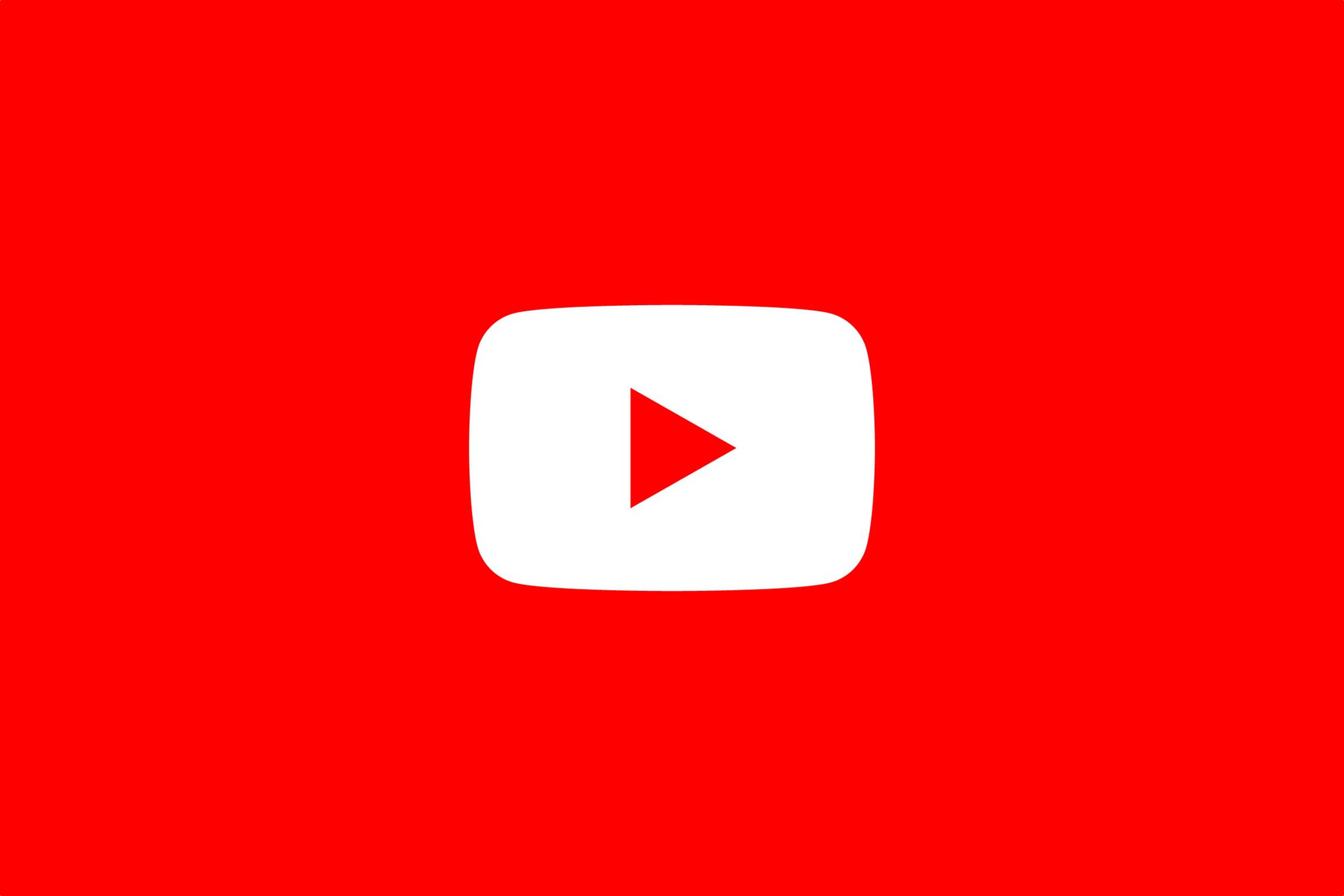 The YouTube icon on a red background.
