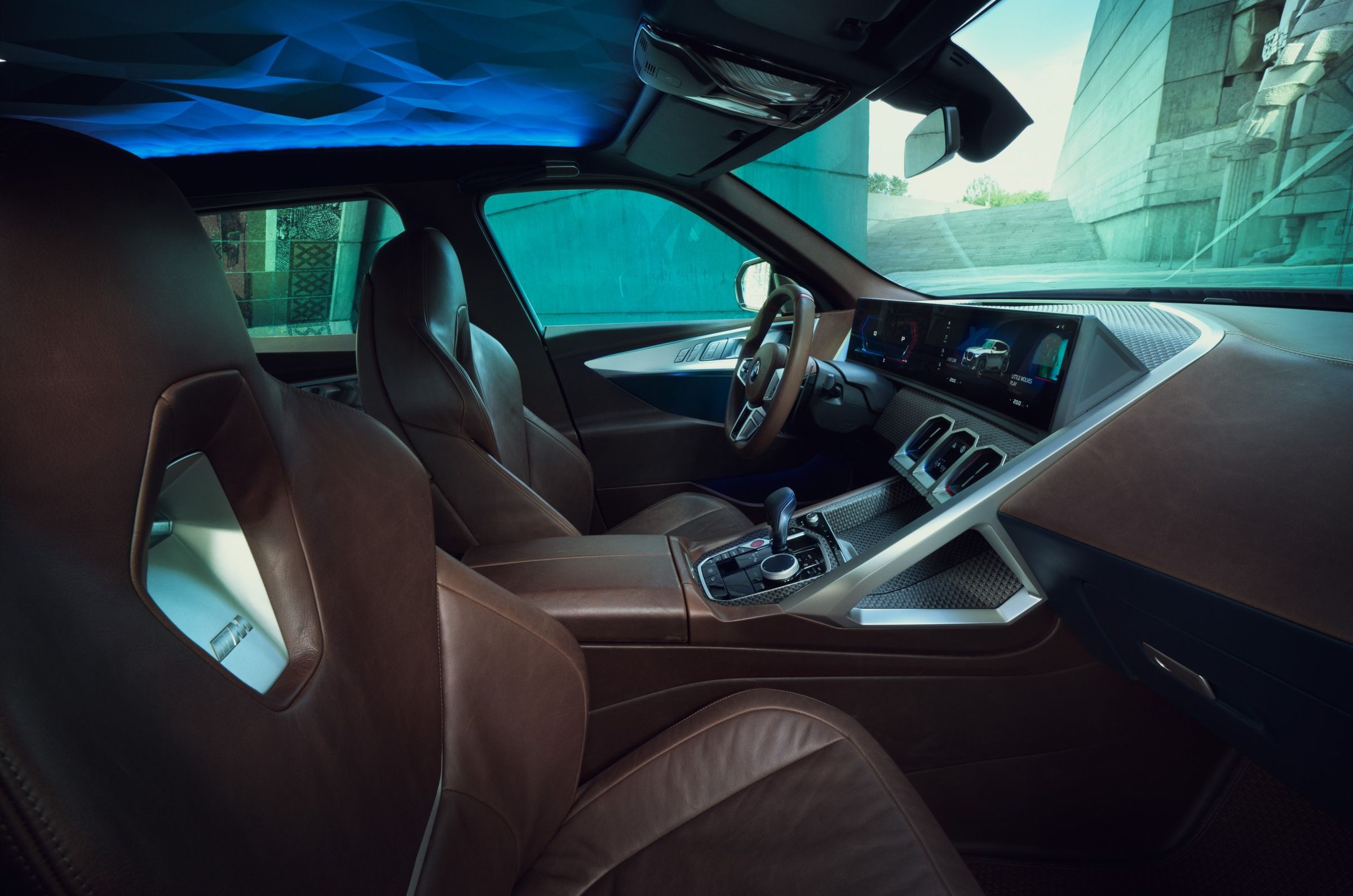 The interior of the BMW XM concept vehicle.