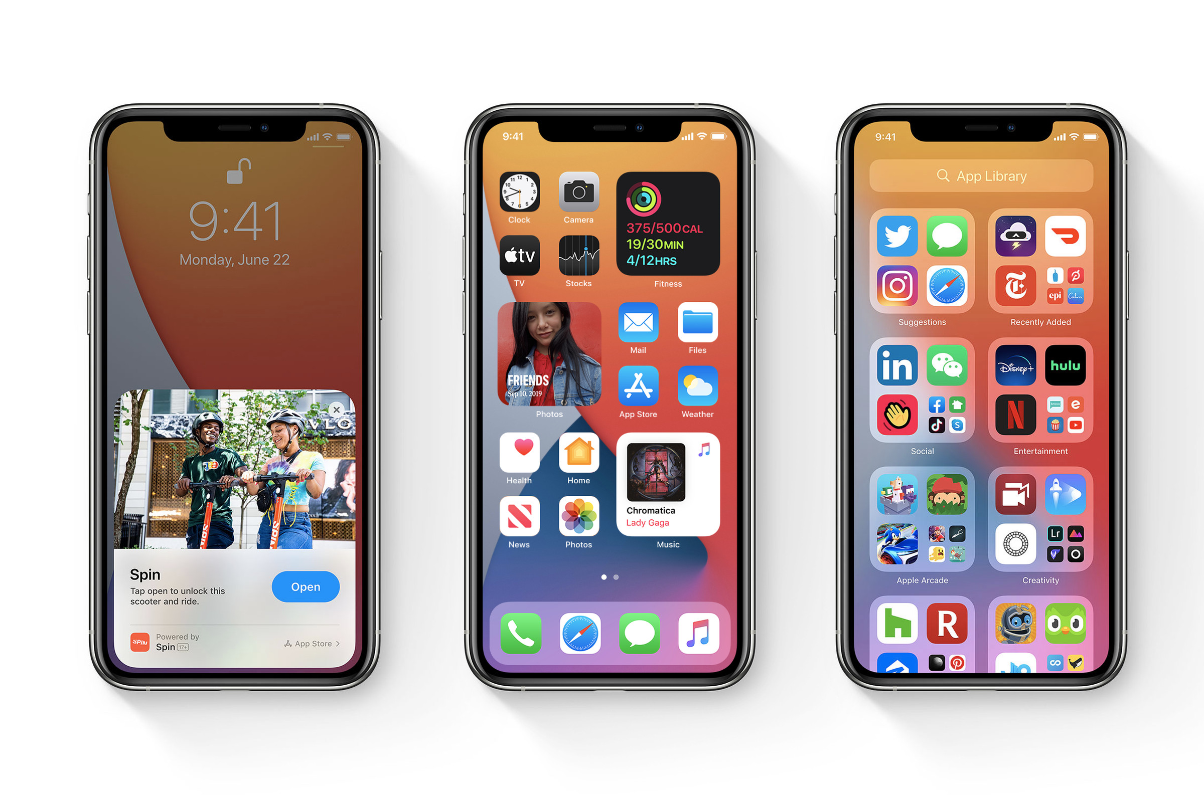 New iOS 14 features include support for widgets on the home screen. 