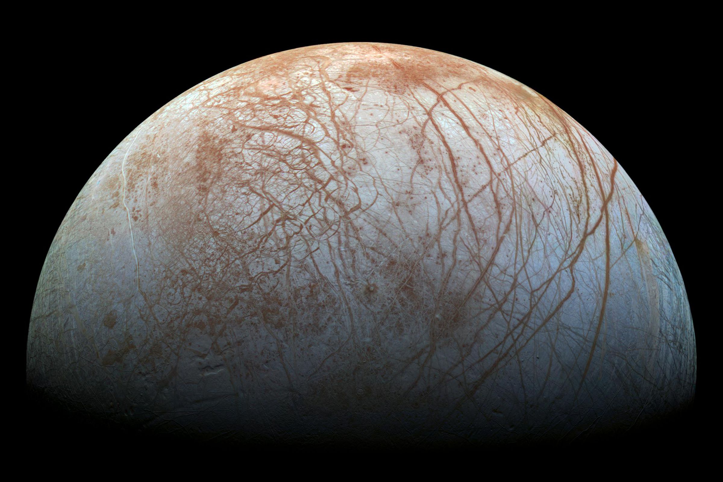 Jupiter’s moon Europa, as seen from NASA’s Galileo spacecraft