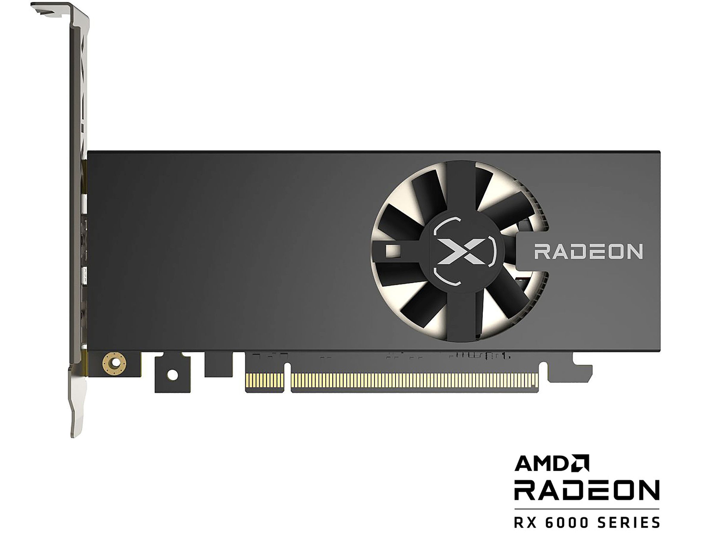 This XFX card looks short, and it’ll be shorter if you attach its low-profile PCIe bracket.