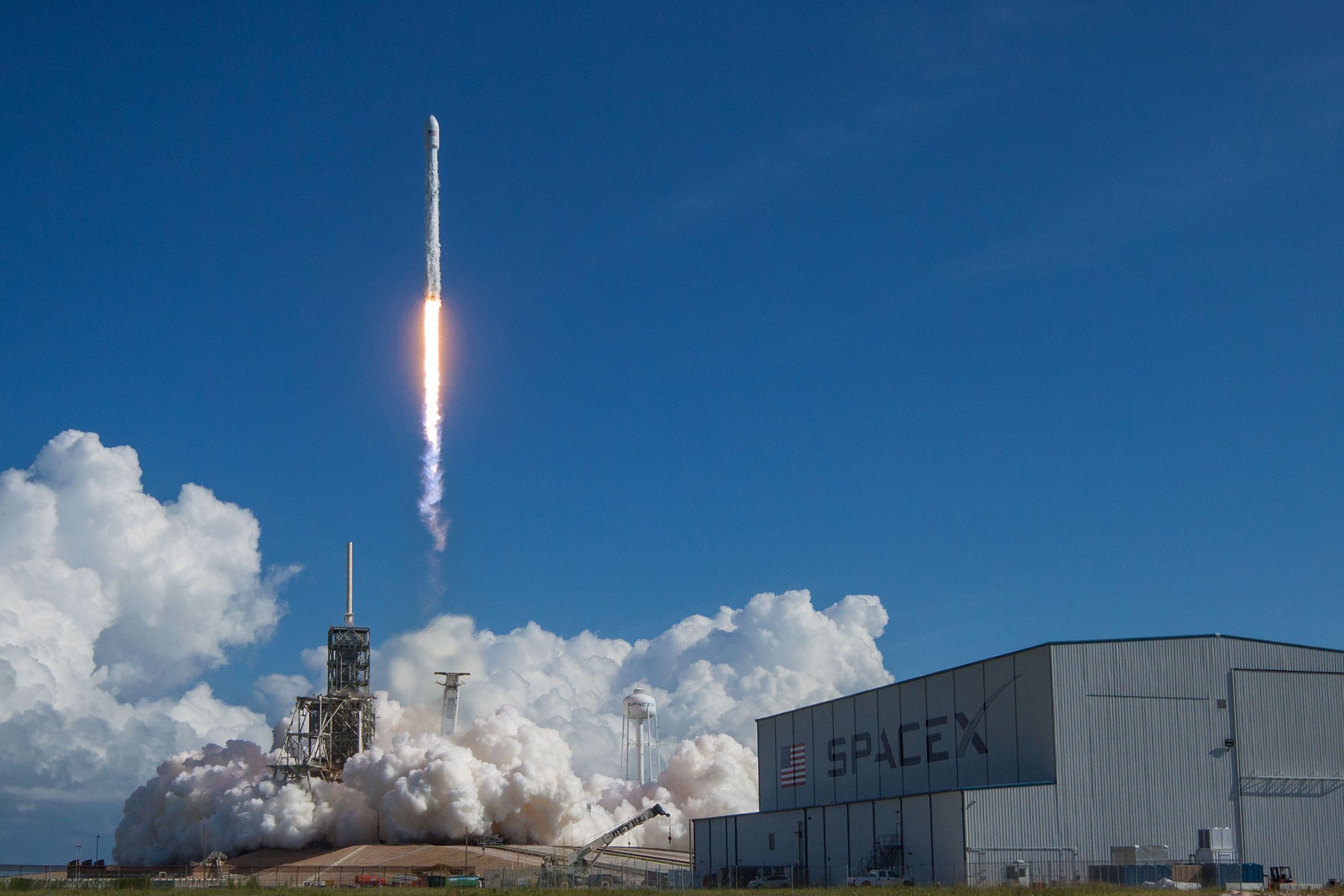 A SpaceX Falcon 9 rocket launching the Air Force’s X-37B spaceplane