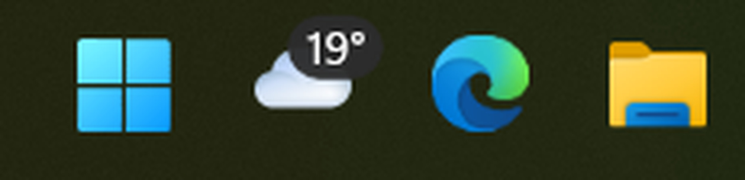 The regular weather taskbar widget.