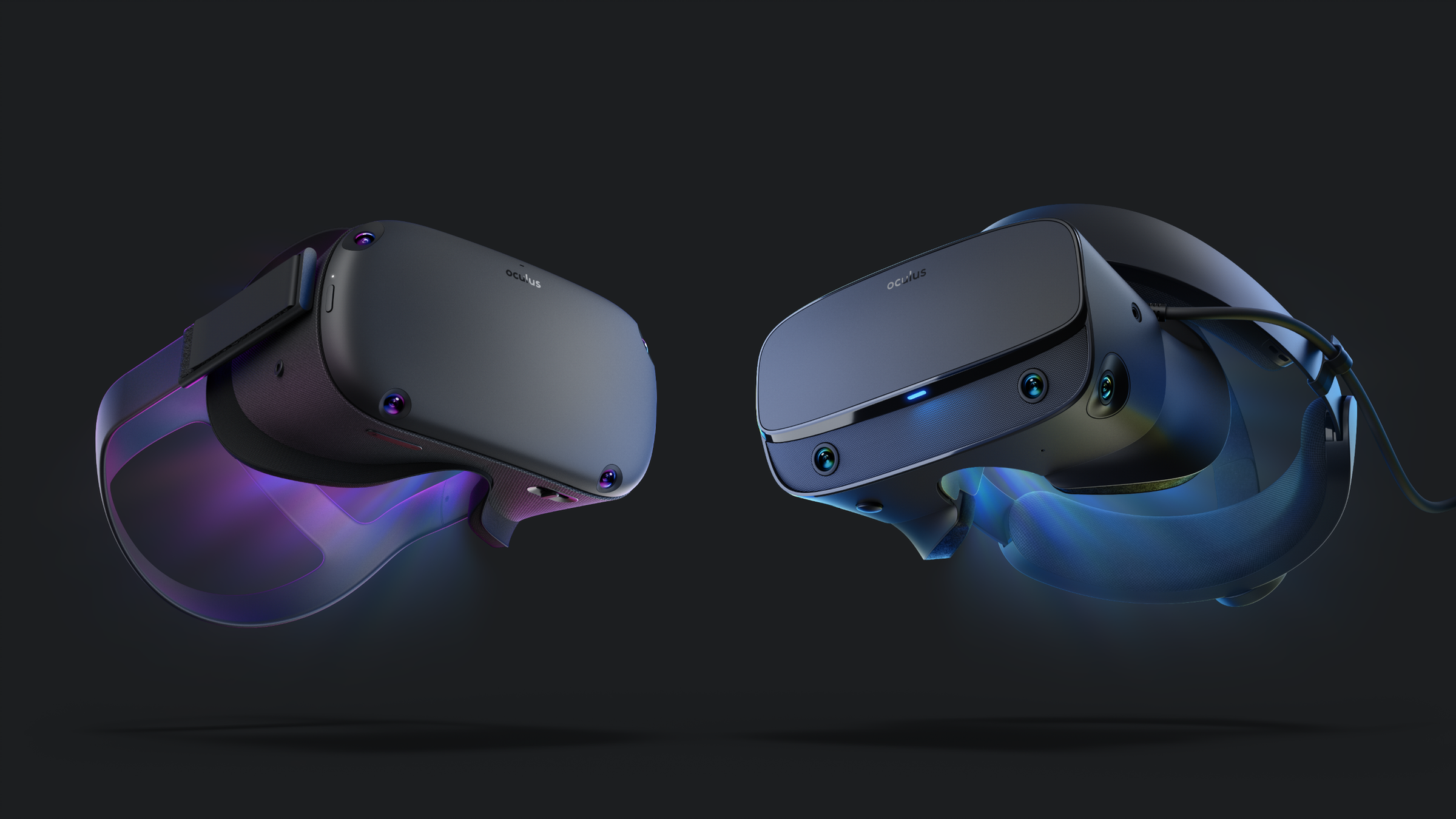 Both the Oculus Quest, left, and the Oculus Rift S, right, will ship for $399 this spring. 