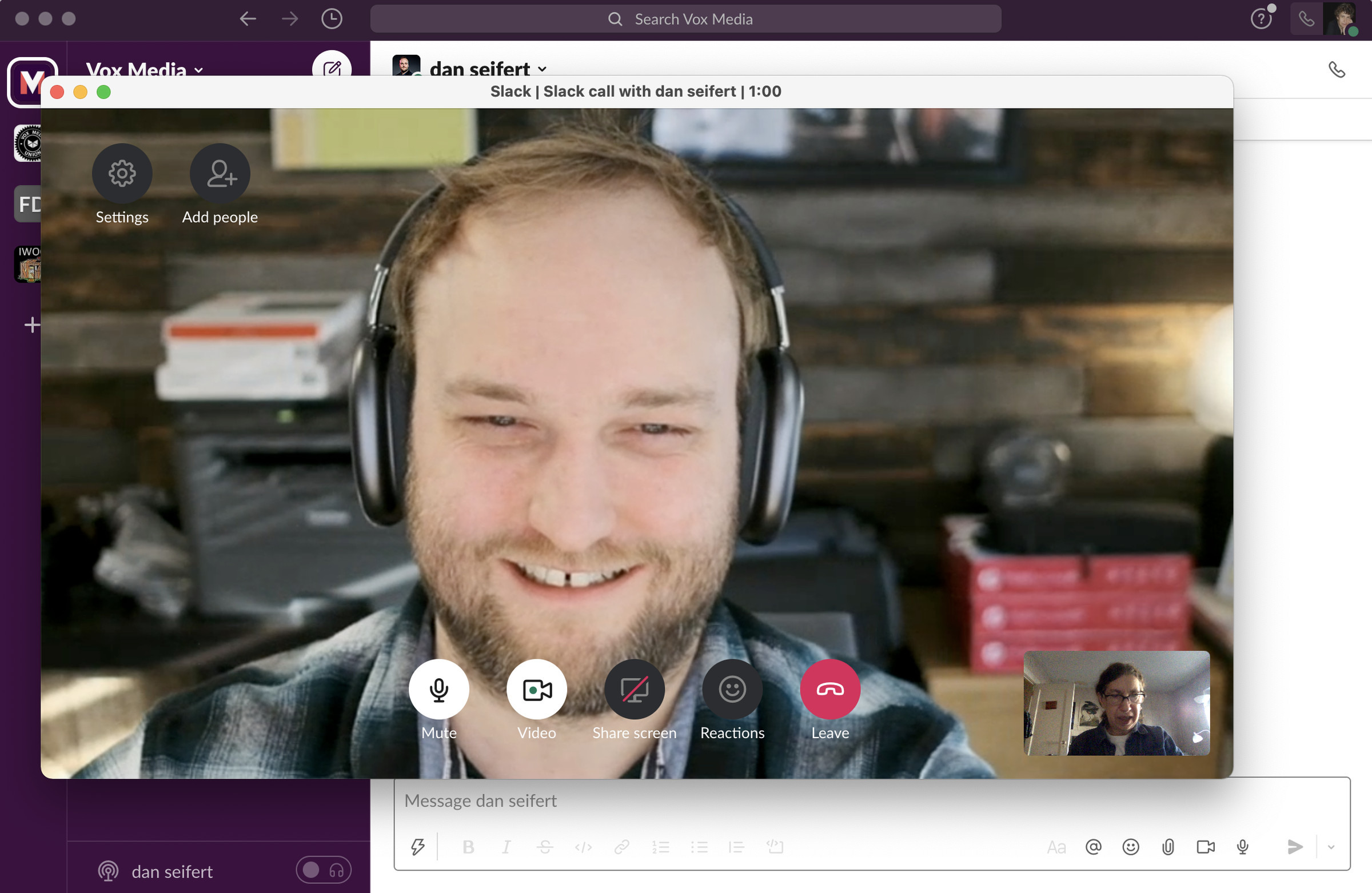 Once in an audio chat, tap on the camera symbol to turn it into a video chat.