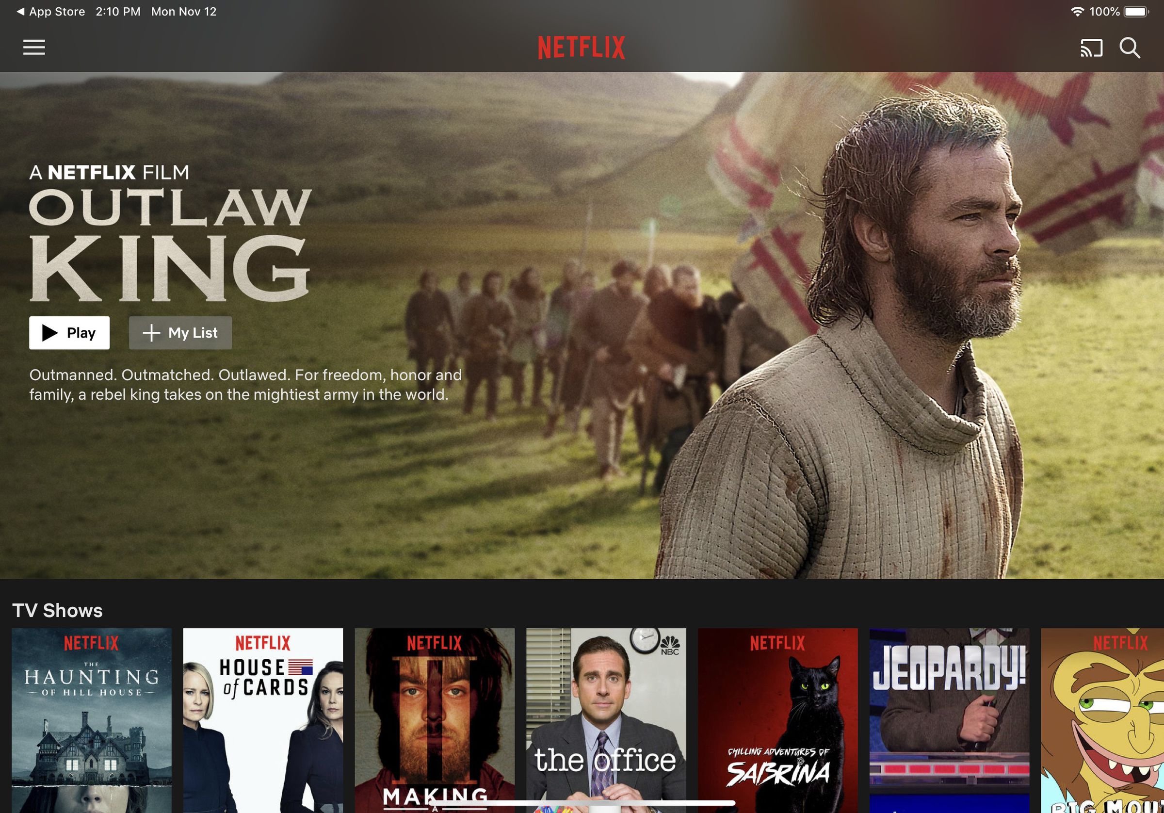 After its latest update, Netflix looks just as it should. 
