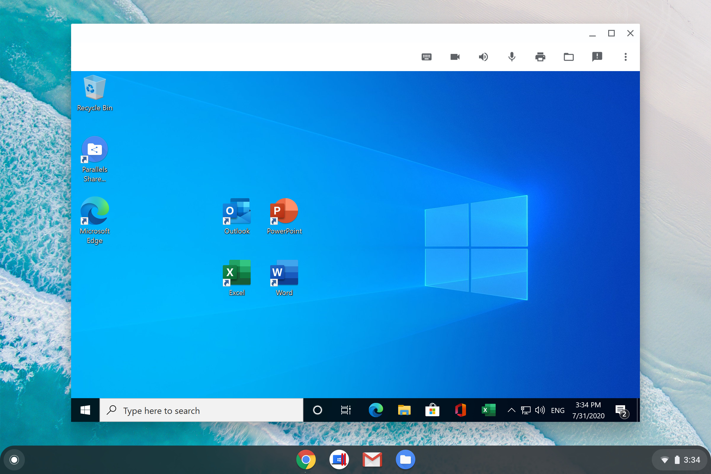 Windows running on Chrome OS.
