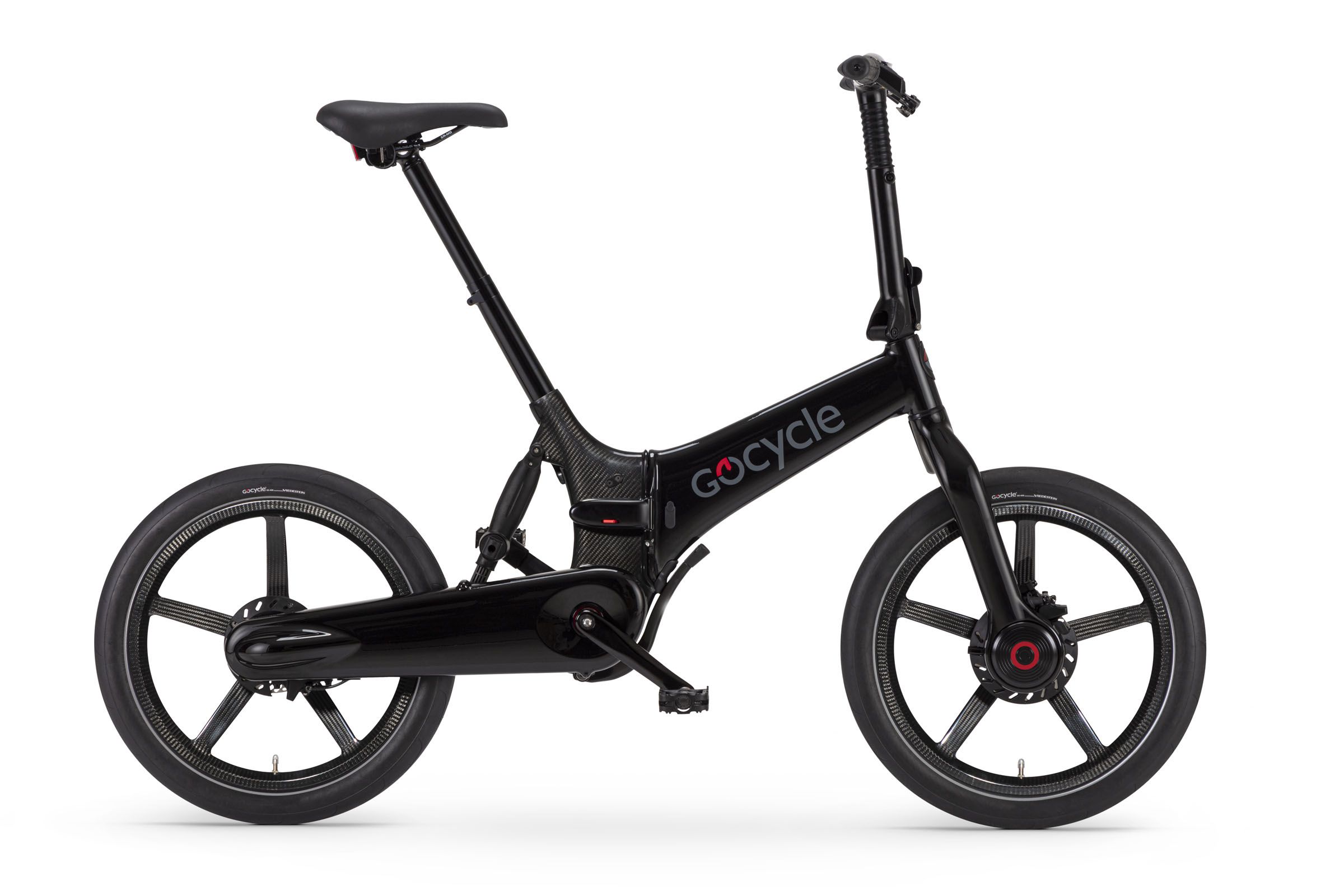 The top-of-the-line G4i Plus in gloss black with carbon wheels.