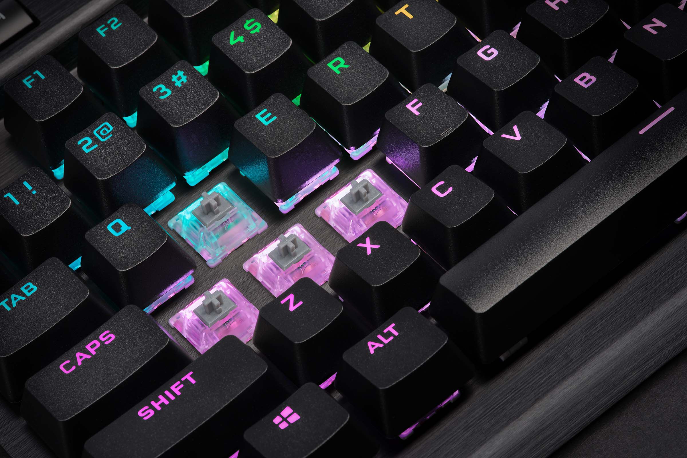 The K70’s optical mechanical switches.