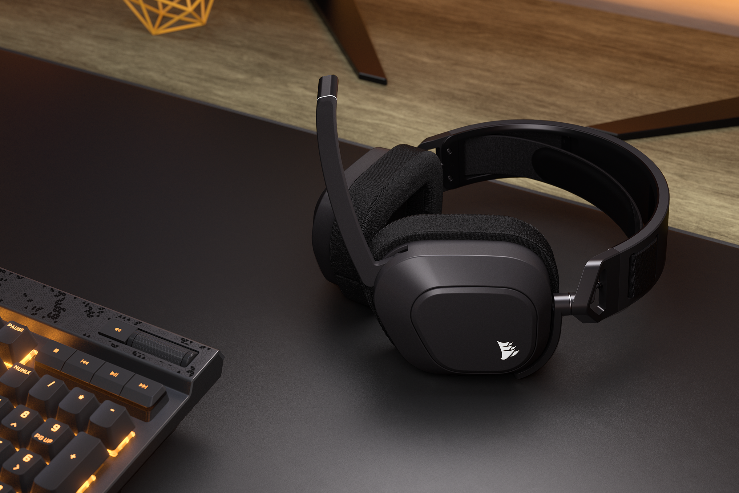 Corsair’s headset on a desk.