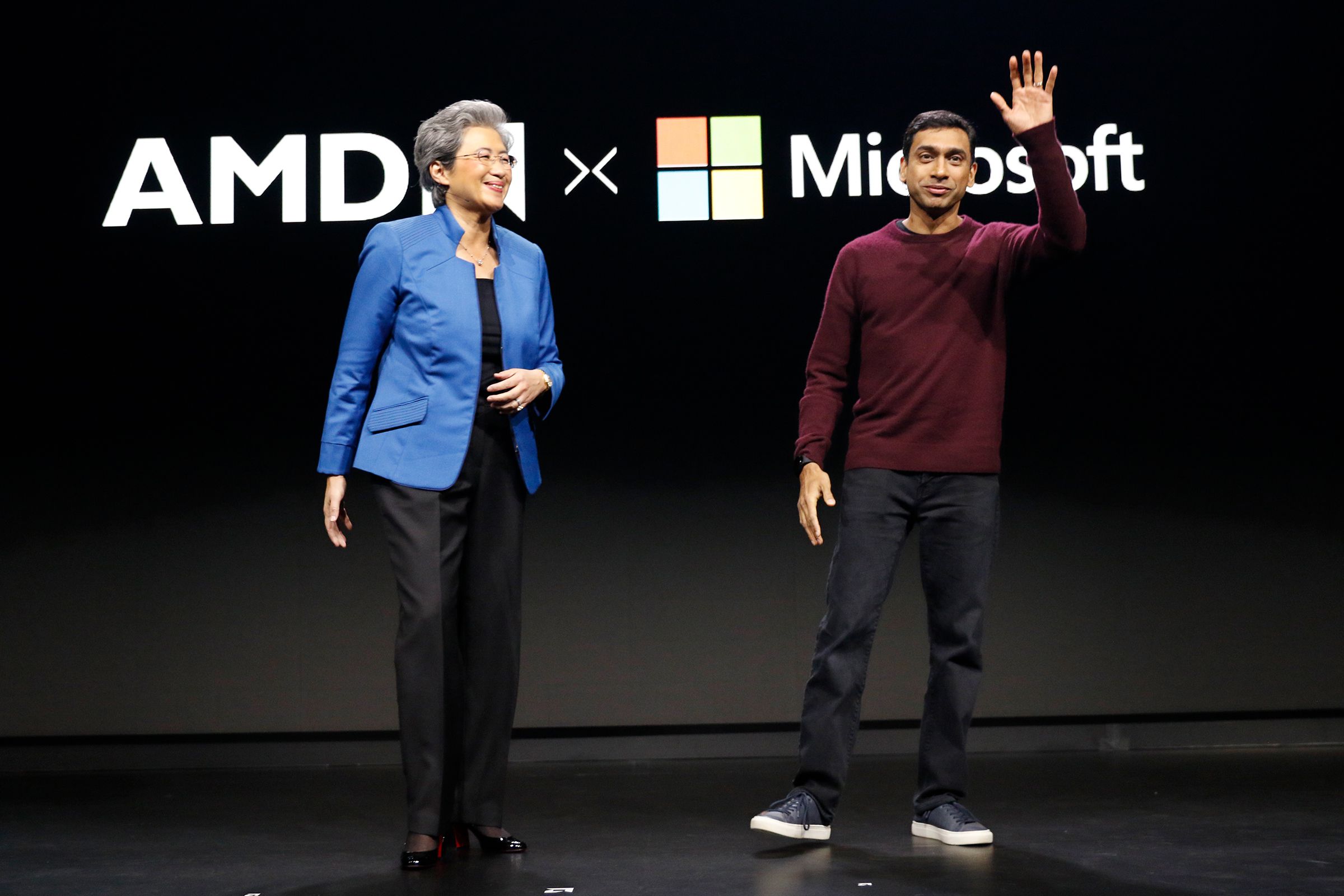 Davuluri joined AMD CEO Lisa Su onstage in December.
