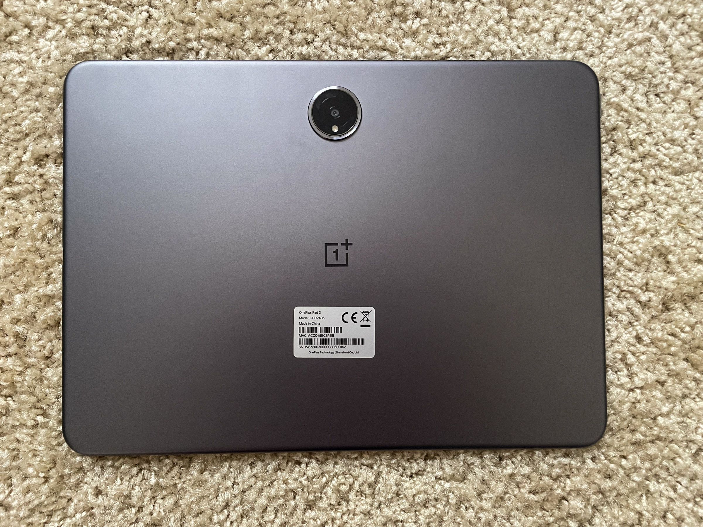 The back of the OnePlus Pad 2 with its camera facing the viewer.