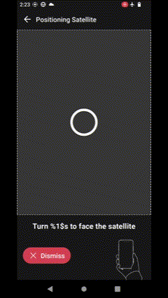 GIF che mostra l'esperienza satellitare di posizionamento di Qualcomm.
