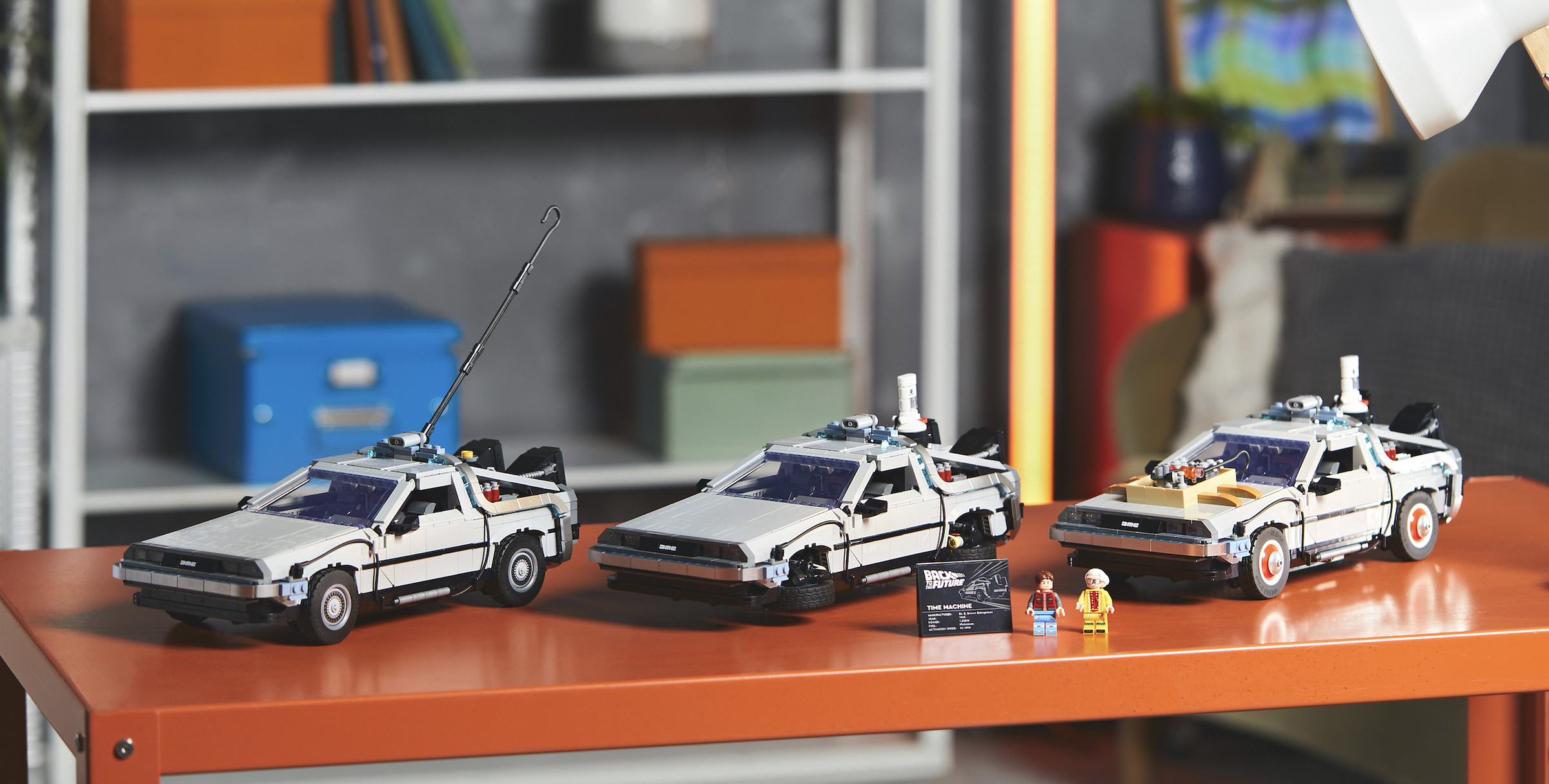 The DeLorean set can be built in Back to the Future, Back to the Future Part II, and Back to the Future Part III versions.