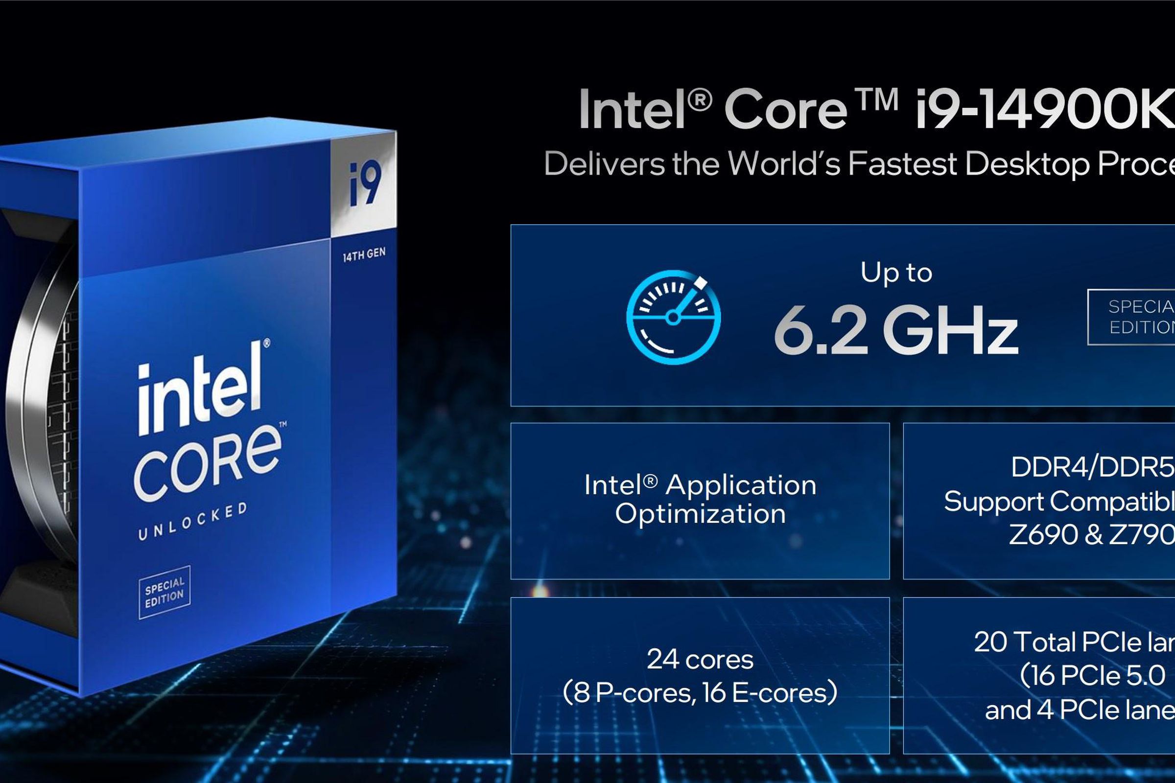 Illustration of Intel’s new Core i9-14900KS processor