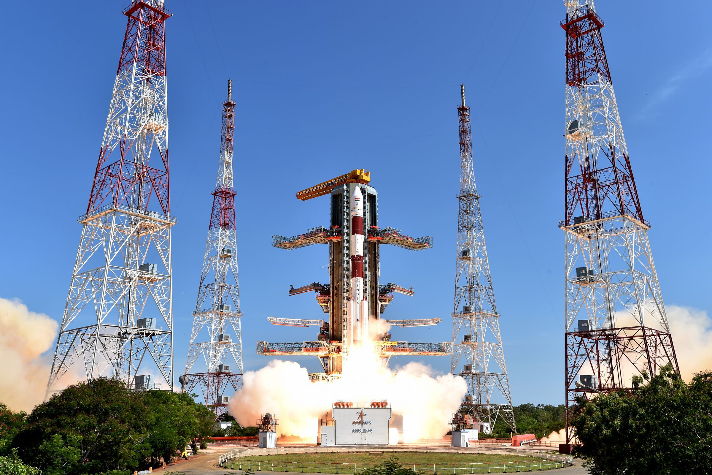An Indian PSLV rocket, which was used to launch the Swarm satellites