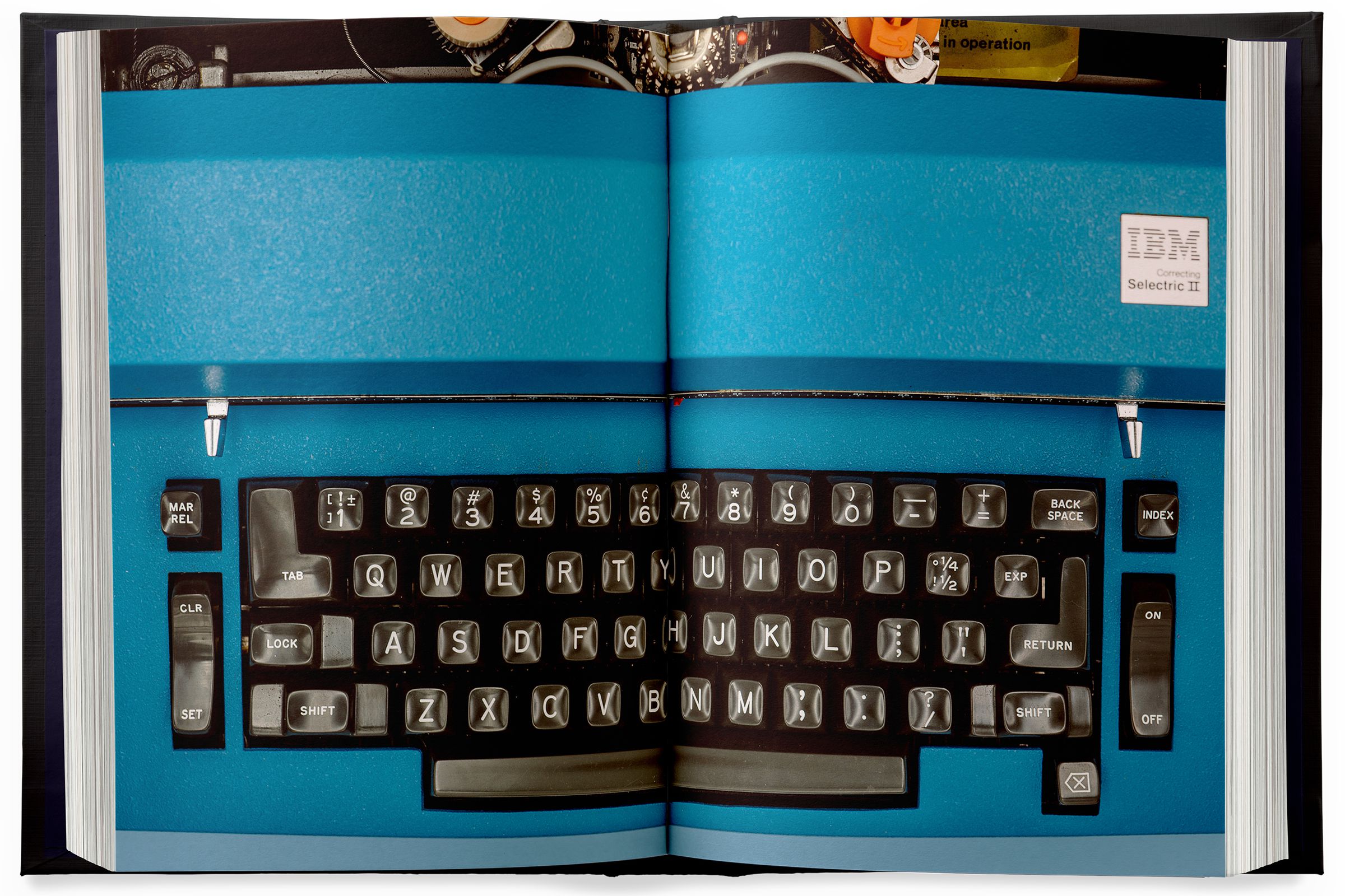 Double page spread of IBM Correcting Selectric II.