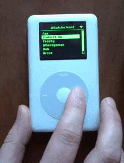 Gif of Dupont using the scroll wheel to navigate his custom interface