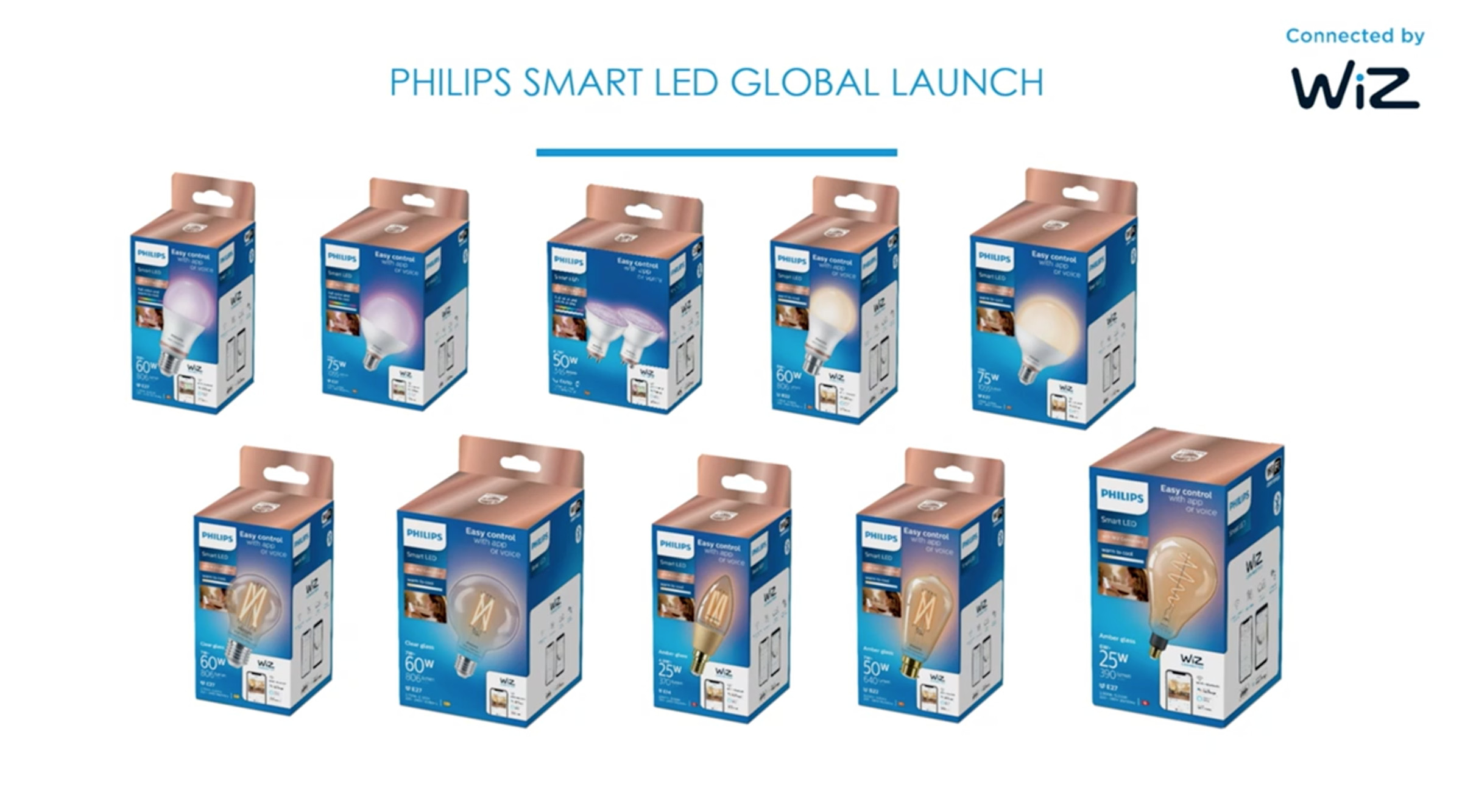 Some of the many new Philips Smart LED bulbs now available.