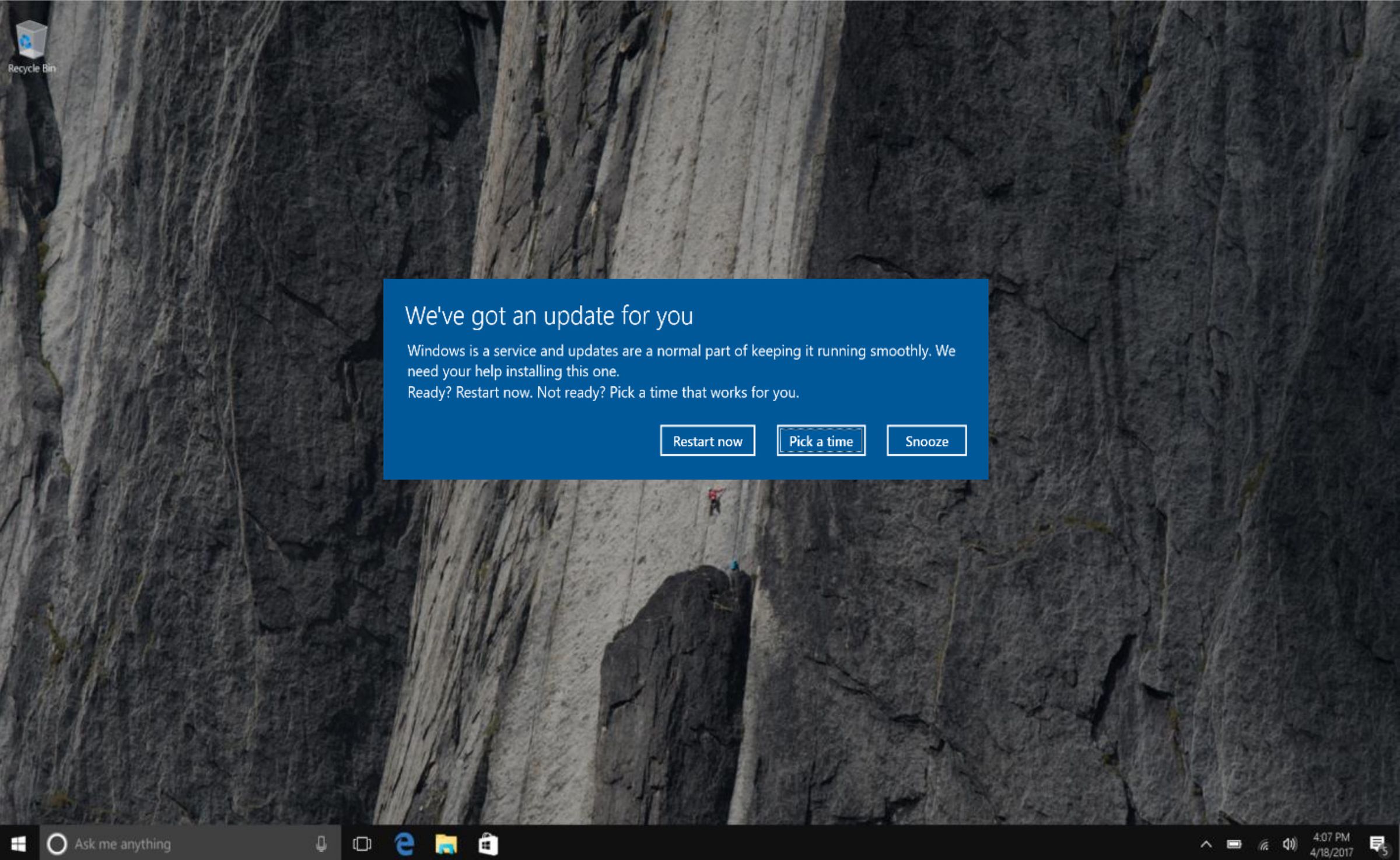 New Windows Update options