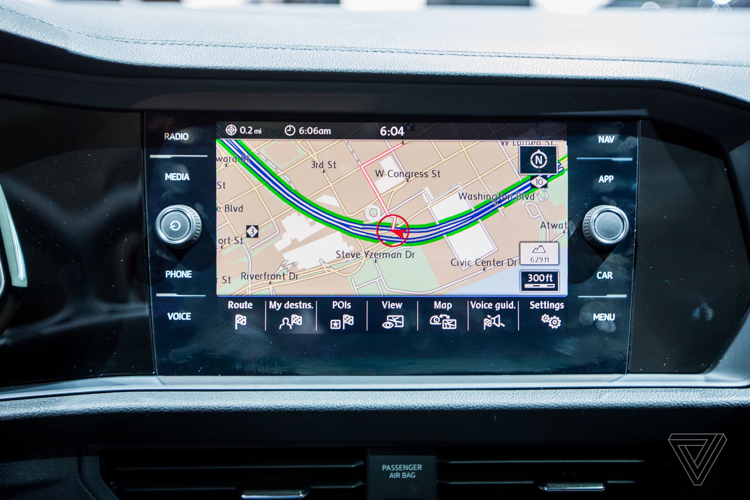 The new Jetta’s touchscreen interface.