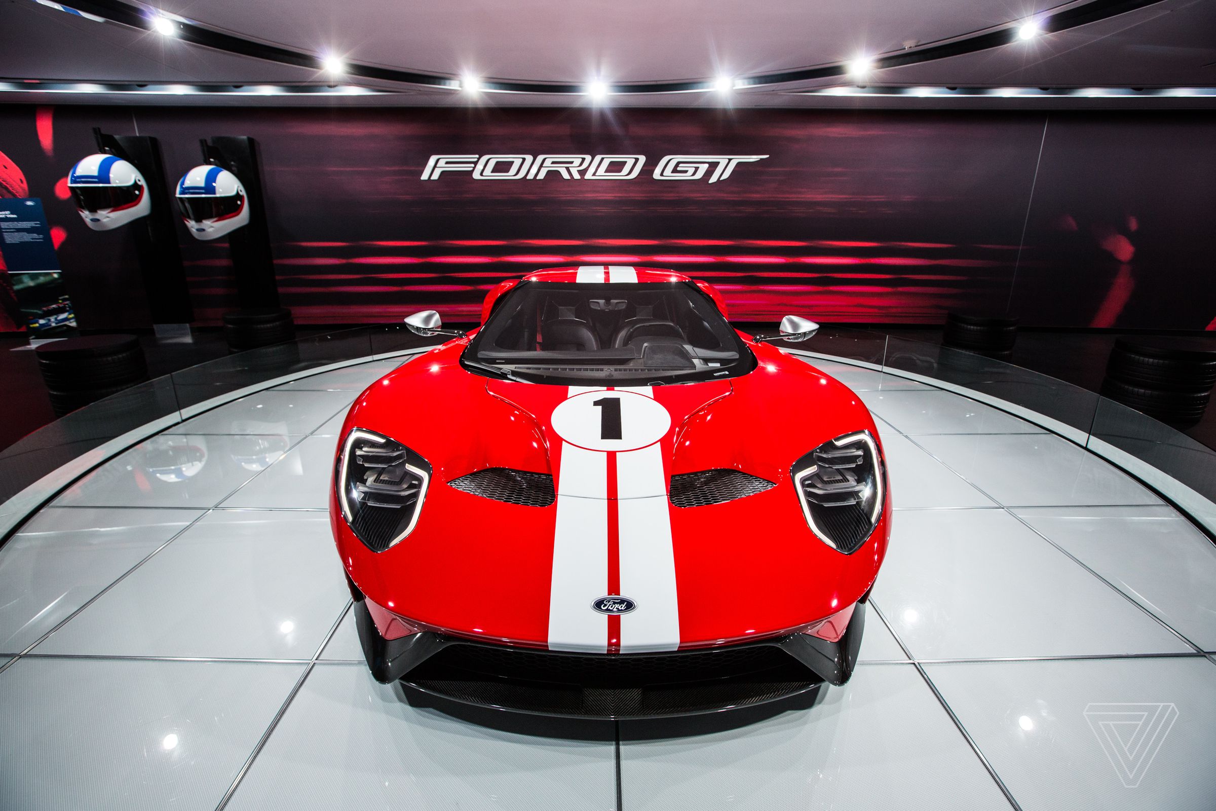 Ford’s always-stunning GT occupies a space in the back of the company’s massive booth.