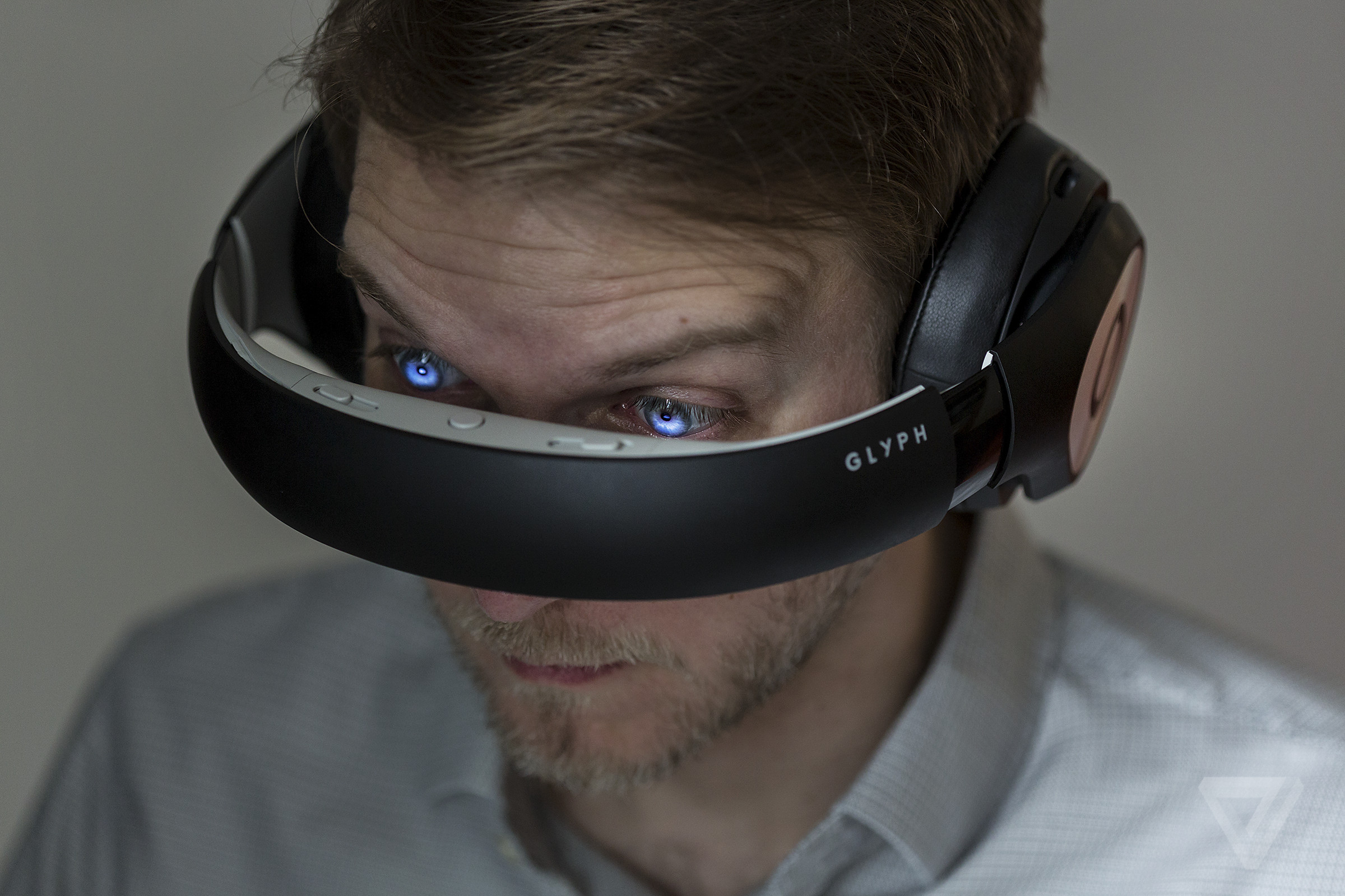 The Avegant Glyph shrunk digital film projection technology into a weird headphone-VR headset hybrid device. 