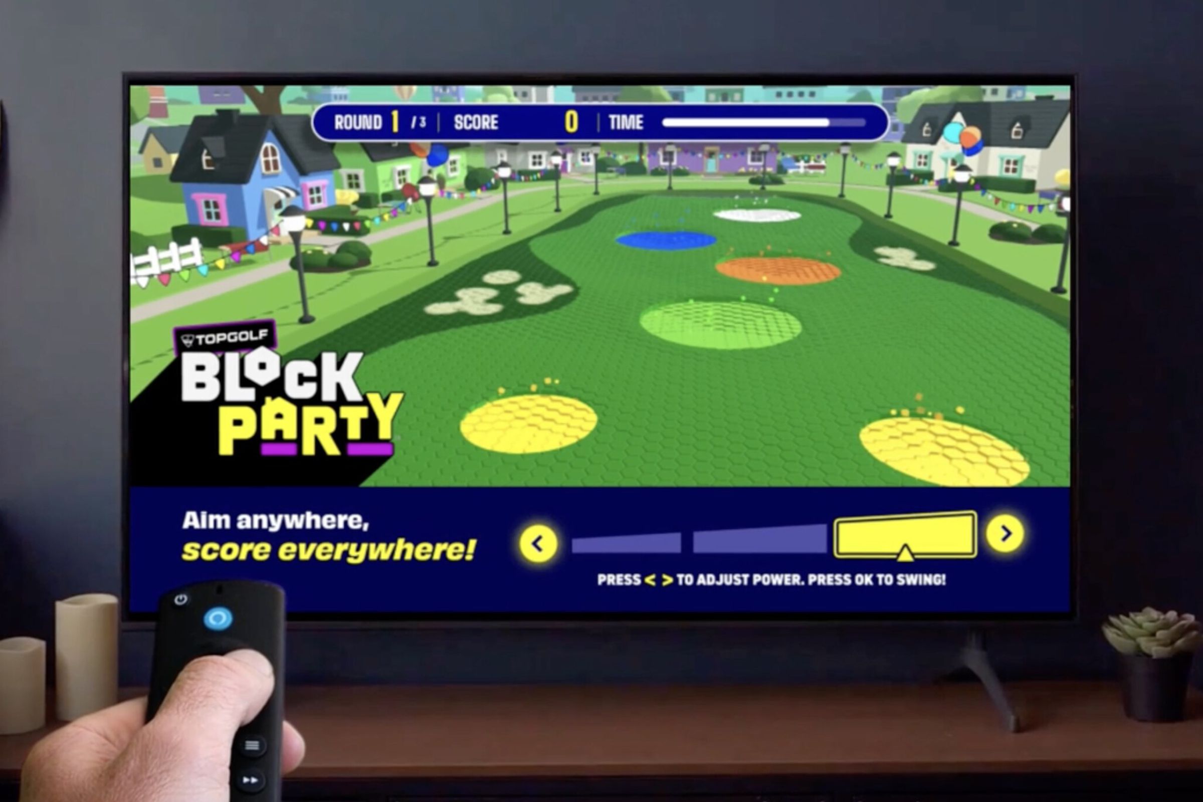 An image showing an “advergame” on a TV