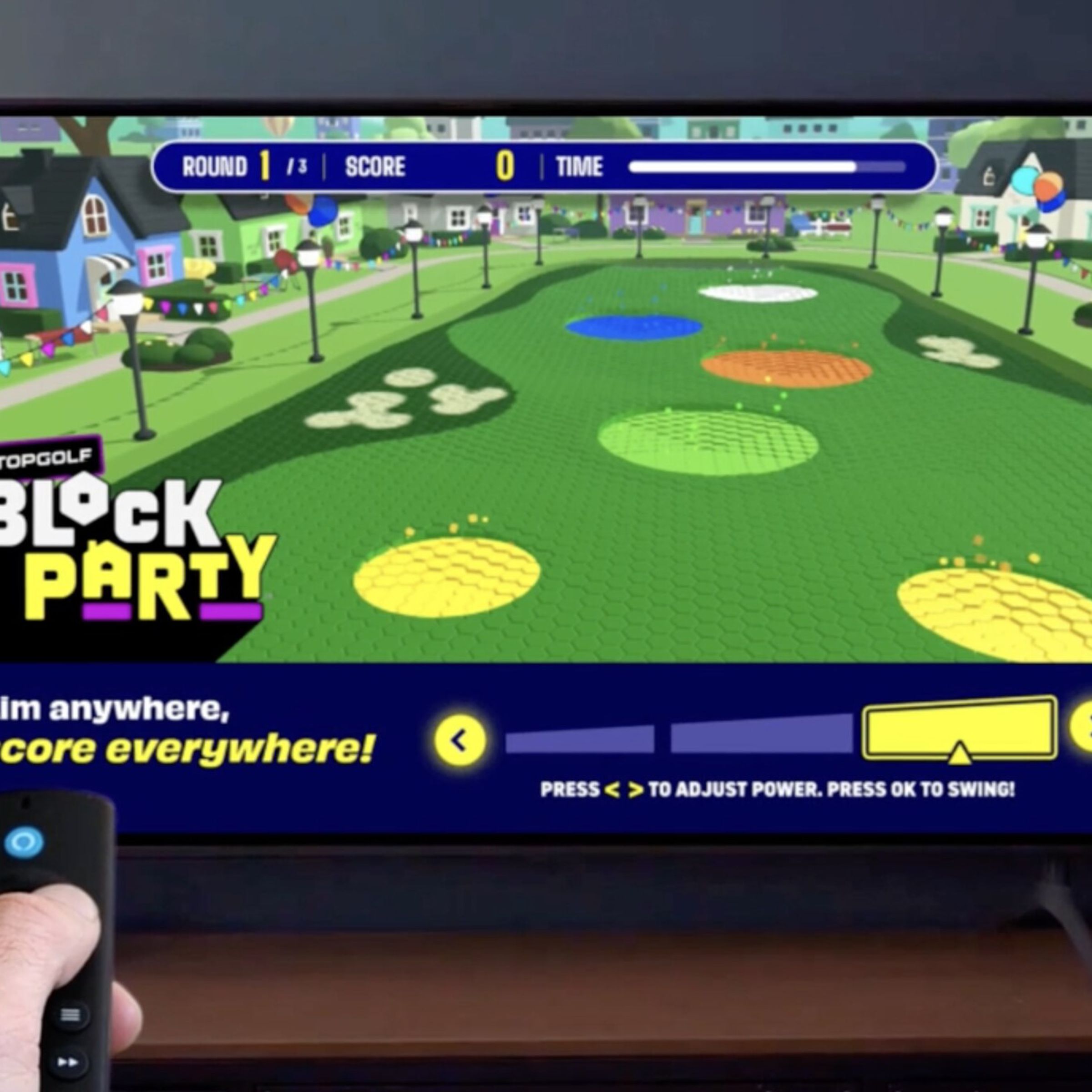 An image showing an “advergame” on a TV