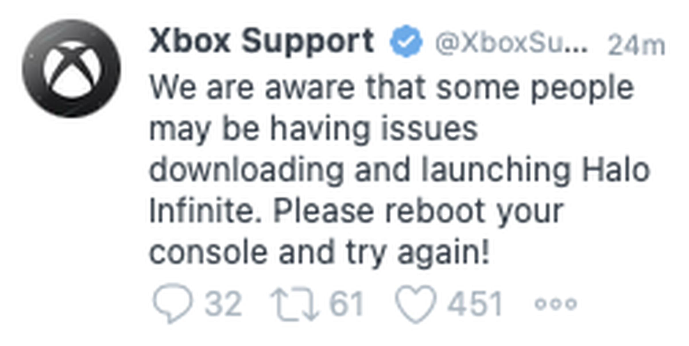 A screenshot I took from Tweetdeck of Xbox support’s deleted tweet.