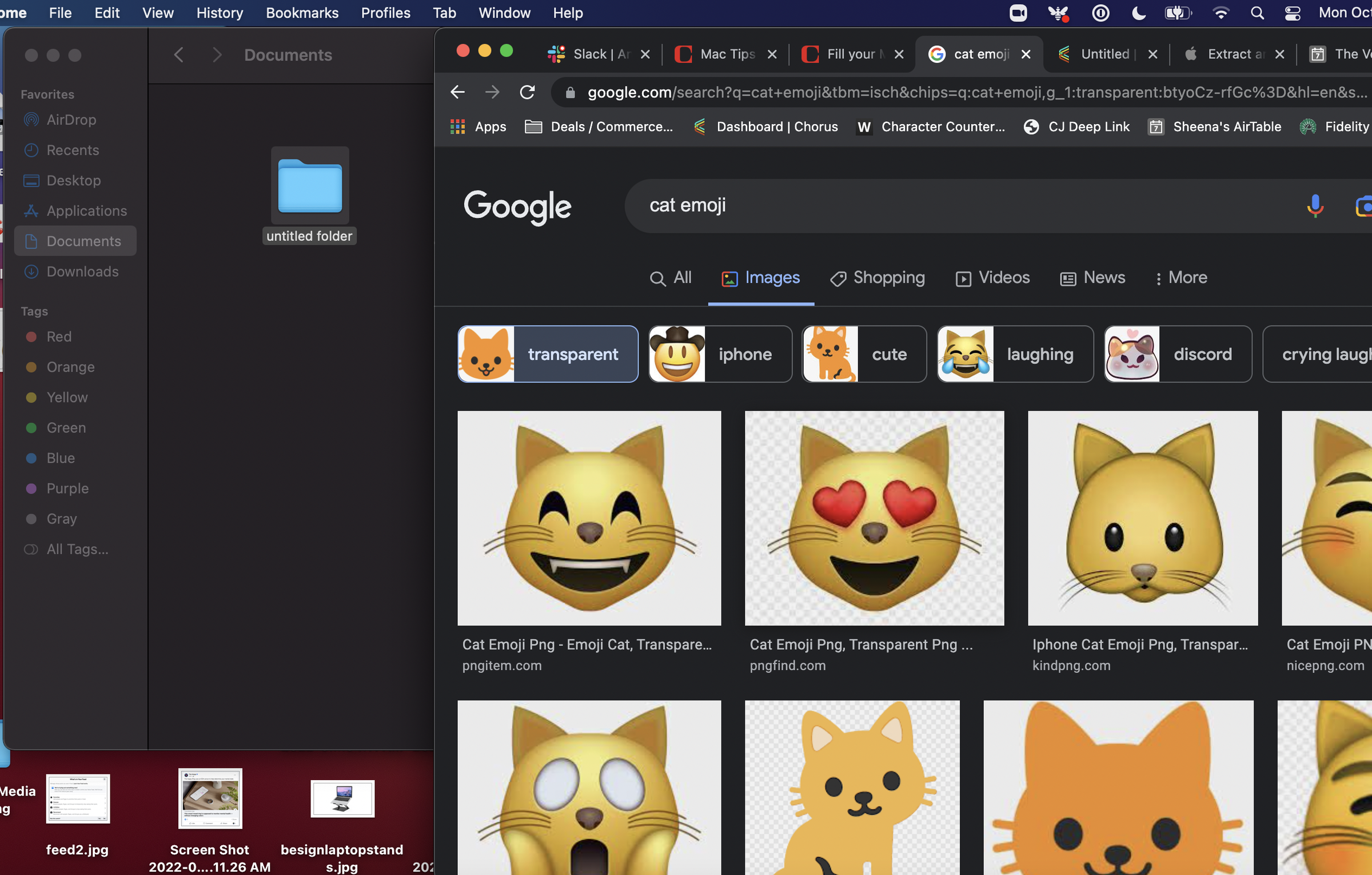 Screenshot of a Google search for cat emoji.