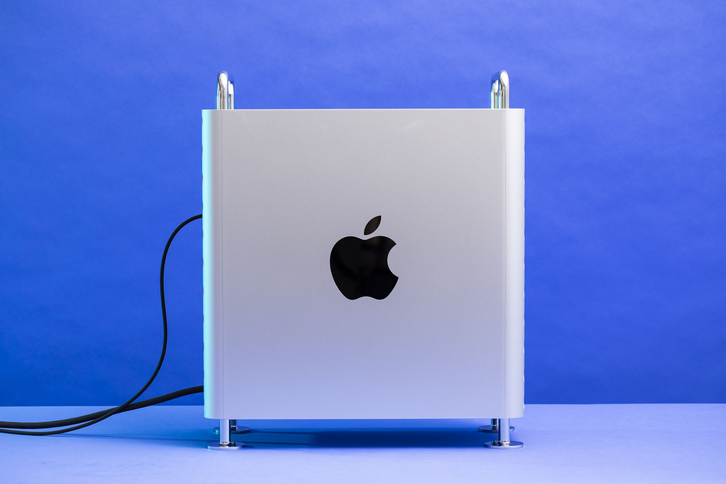 The Mac Pro seen from the side.