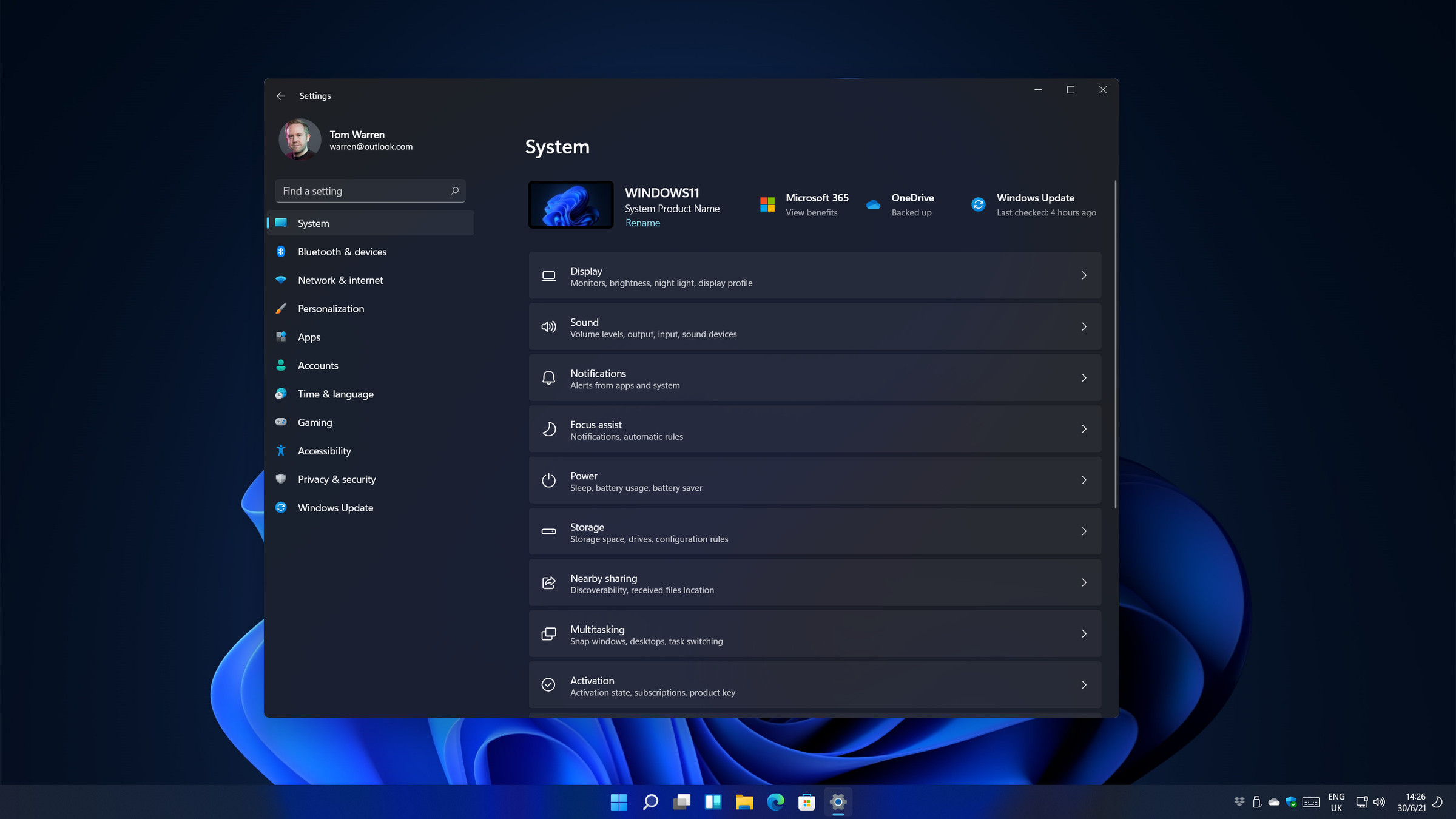 The new Settings in Windows 11 looks great.