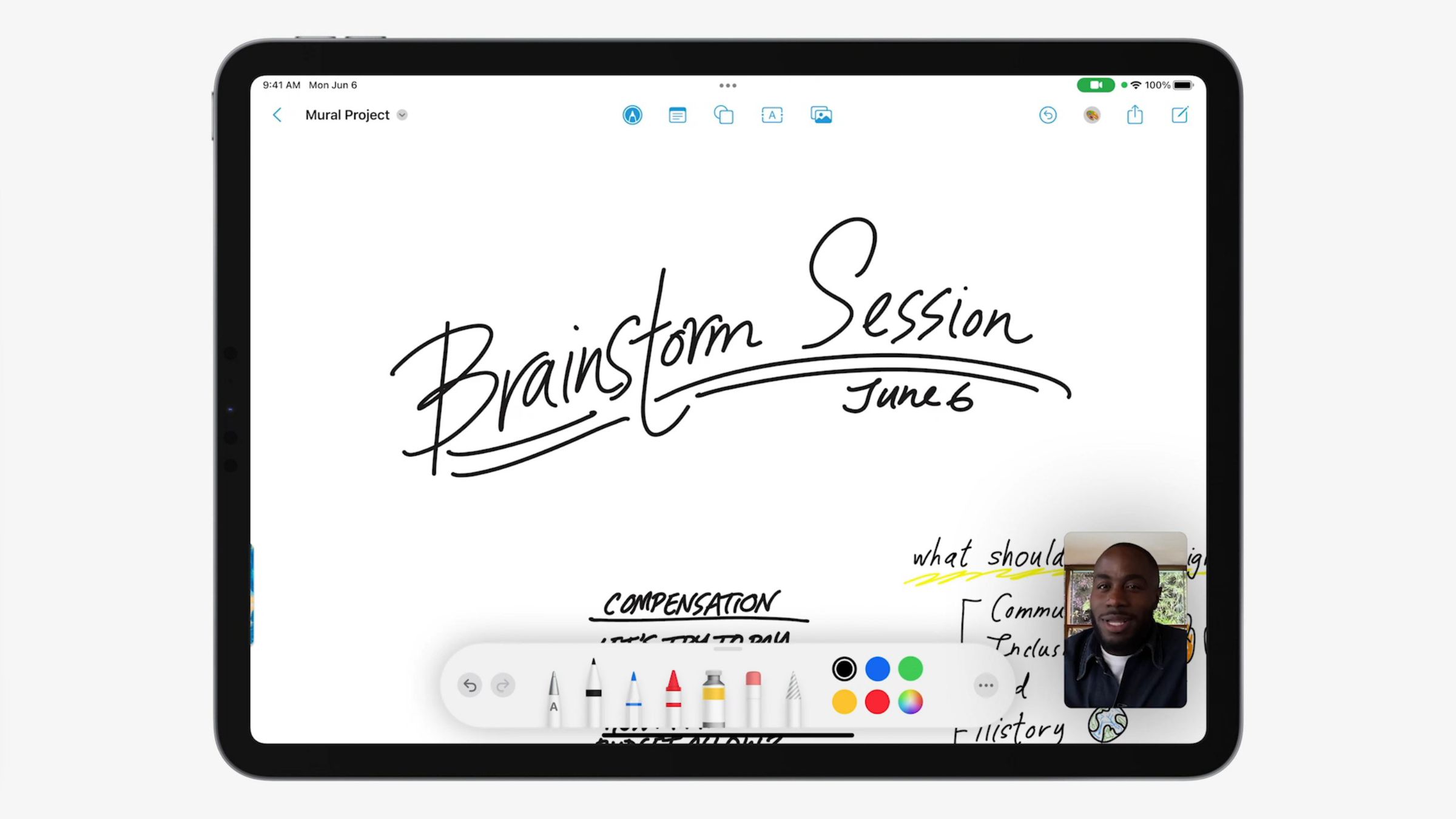 Apple’s new whiteboard app.