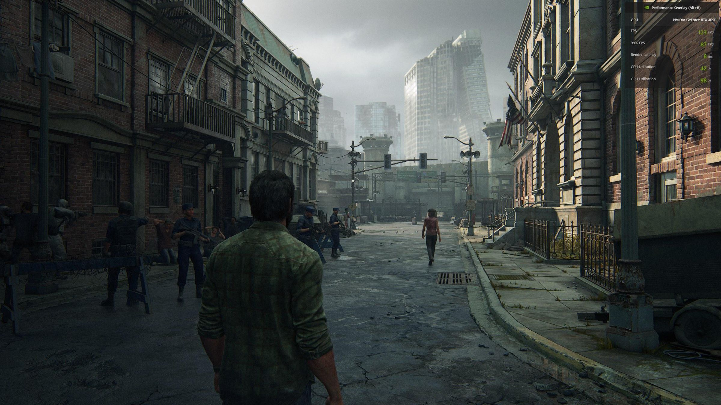 Screenshot of a scene from The Last of Us Part I.