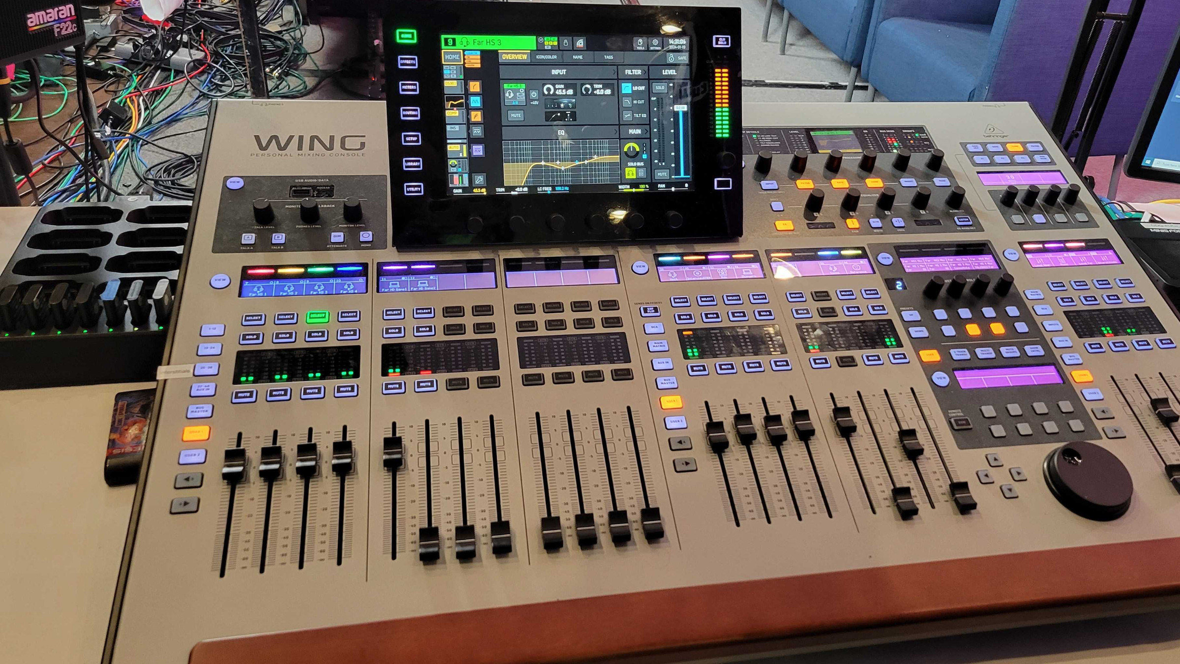Photo of the Wing, a 48-channel digital audio mixer