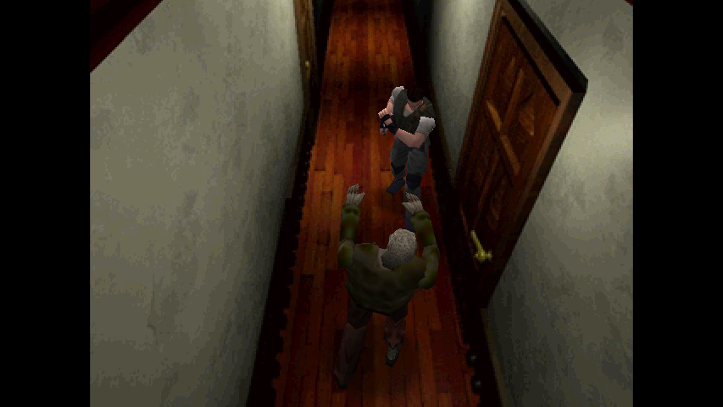 A screenshot from the original Resident Evil game.