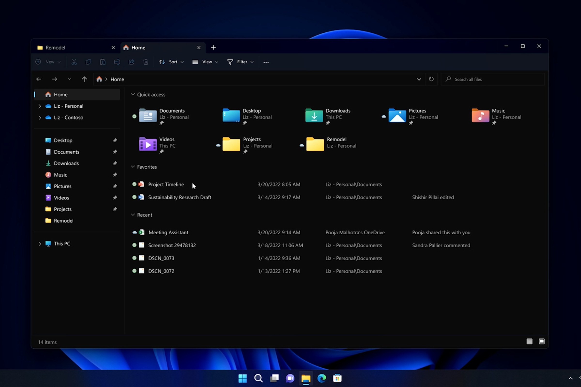 Microsoft’s updated File Explorer in Windows 11.