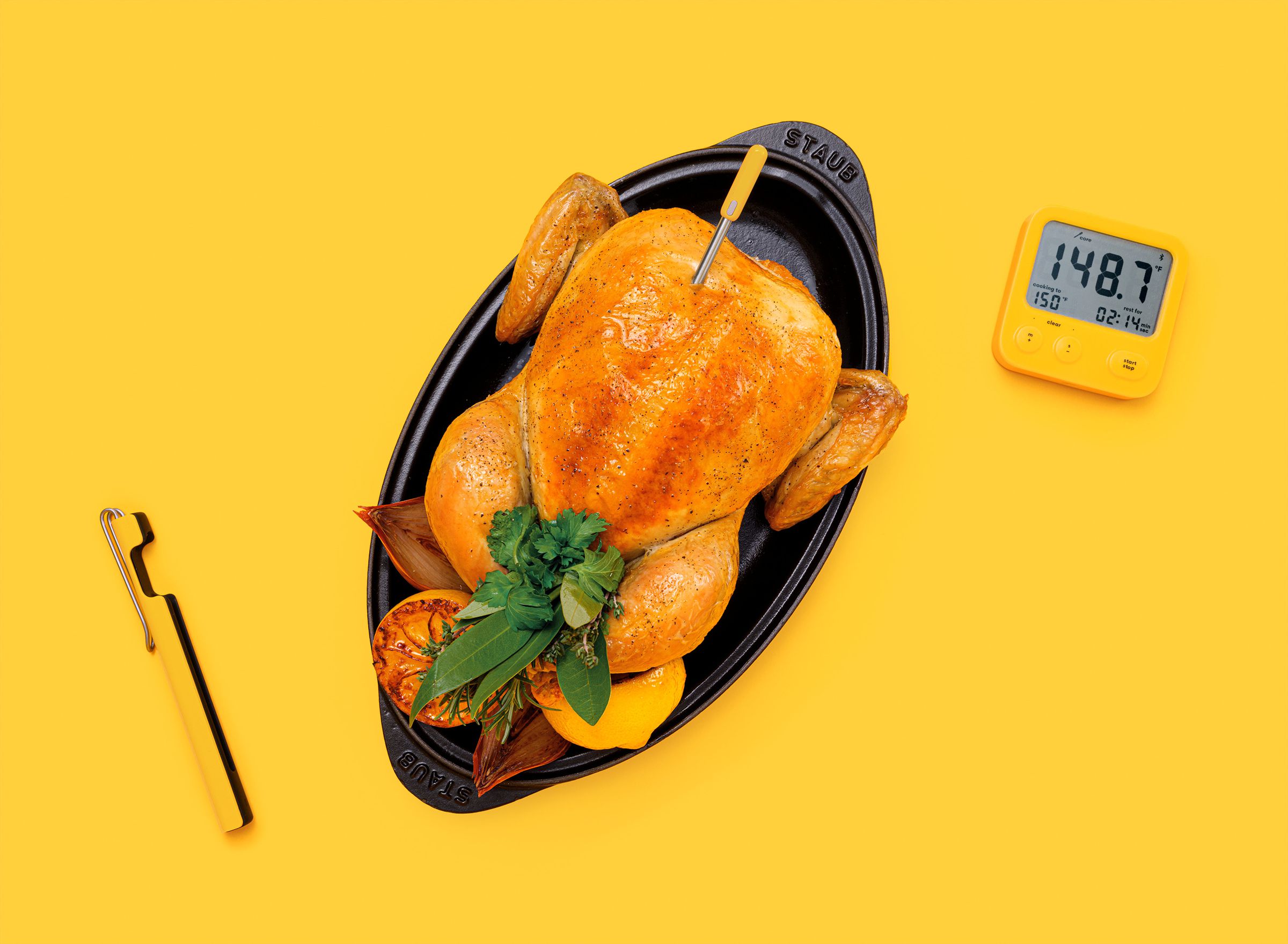 The Combustion Predictive Thermometer tells you ahead of time when your food will reach the perfect temperature.