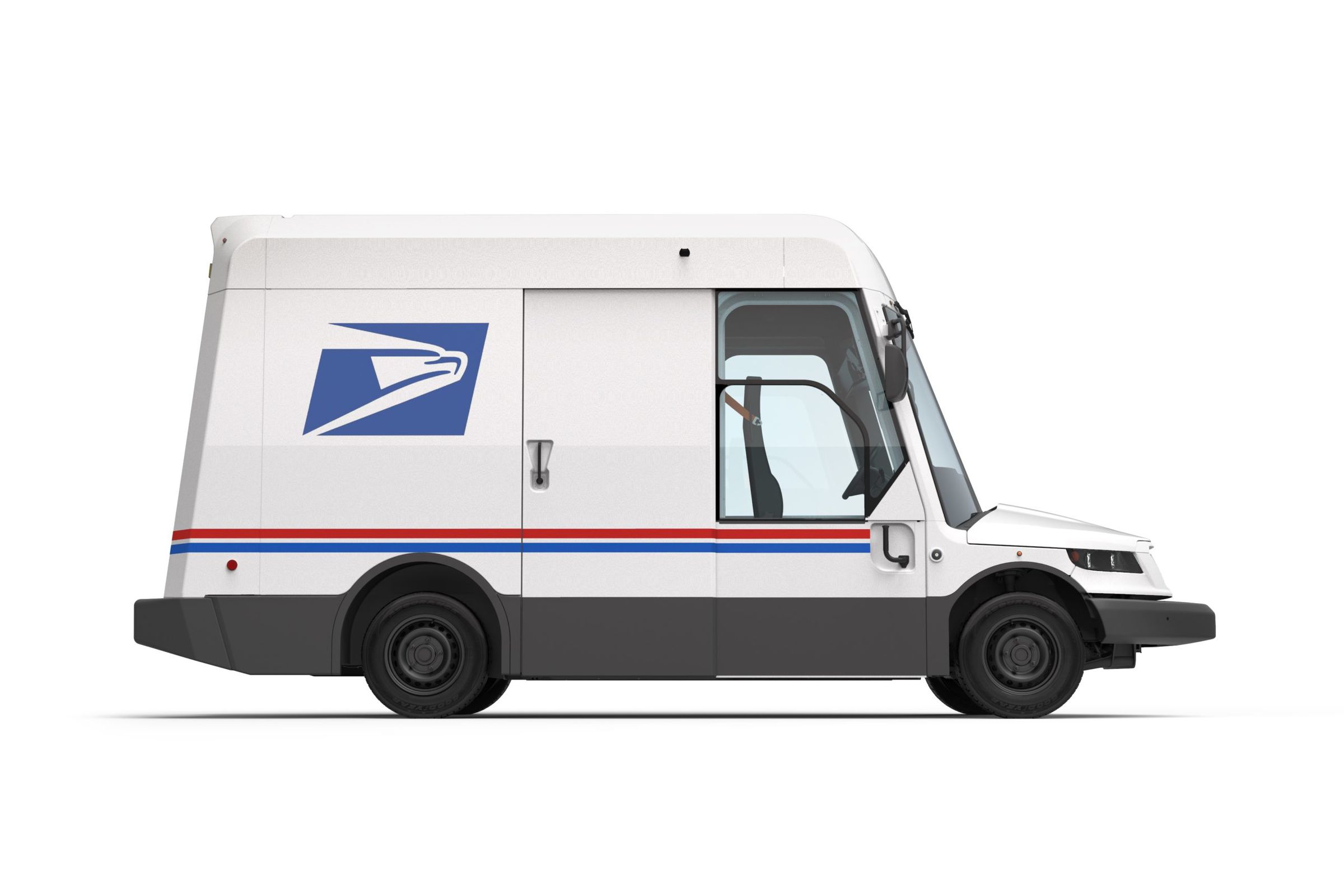 The Oshkosh-designed mail truck. The new fleet will only be 10 percent electric, though the vehicles can supposedly be converted.