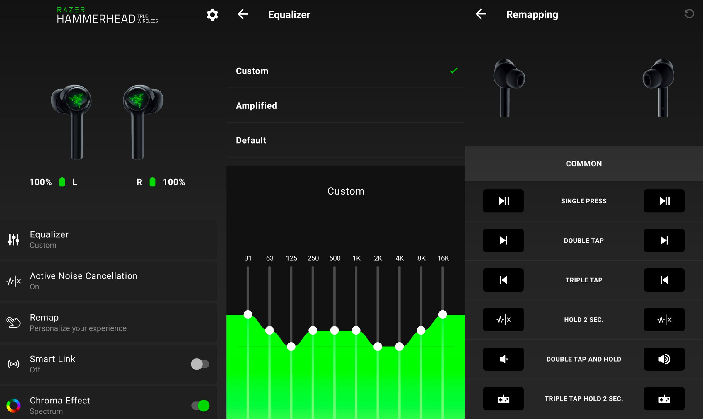 The Razer audio app includes EQ customization and control remapping.