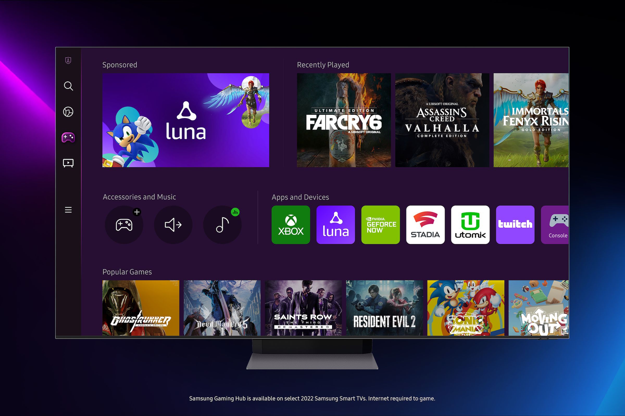 Amazon Luna is now part of the Samsung Gaming Hub.