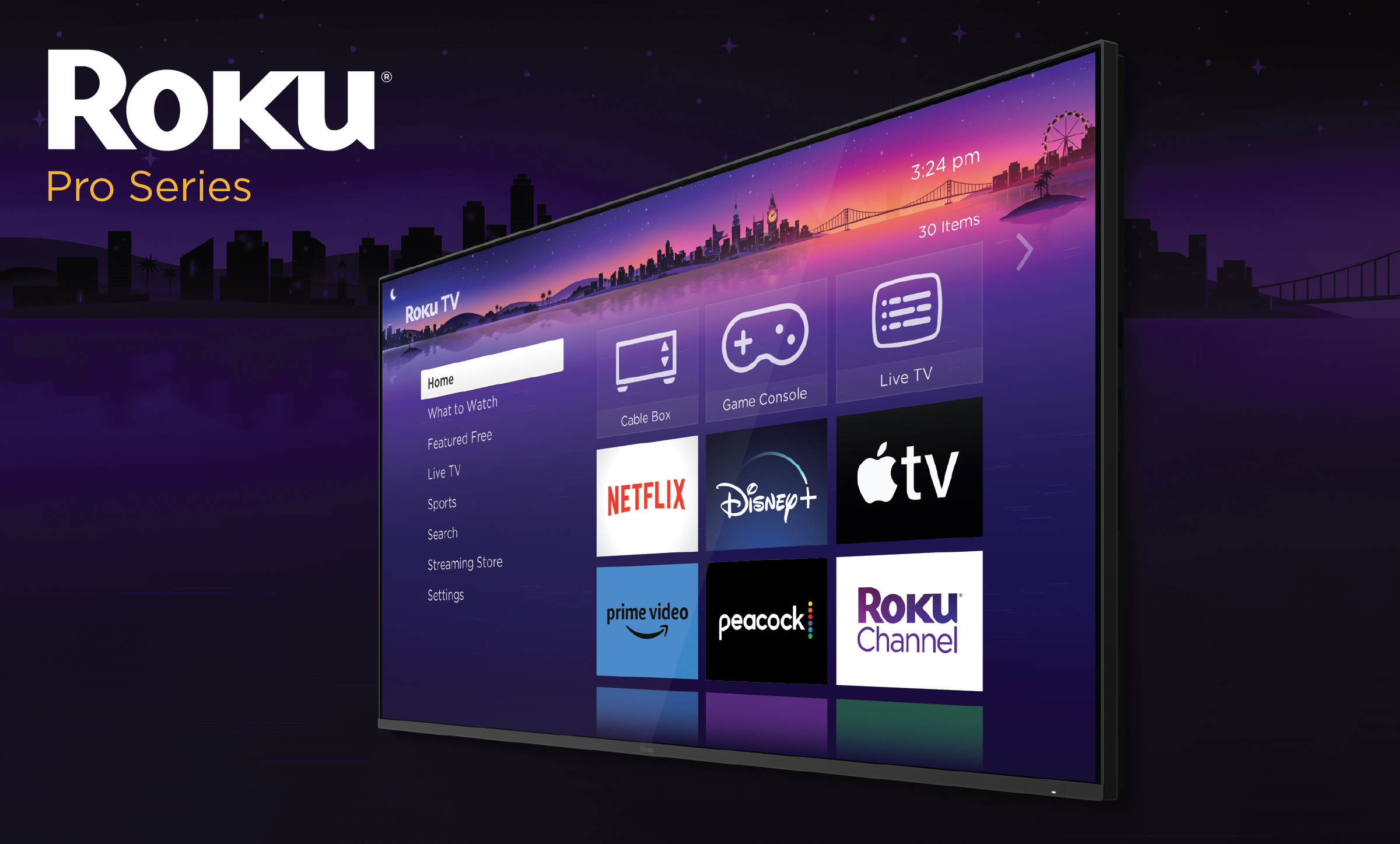 A marketing image of the Roku Pro TV.