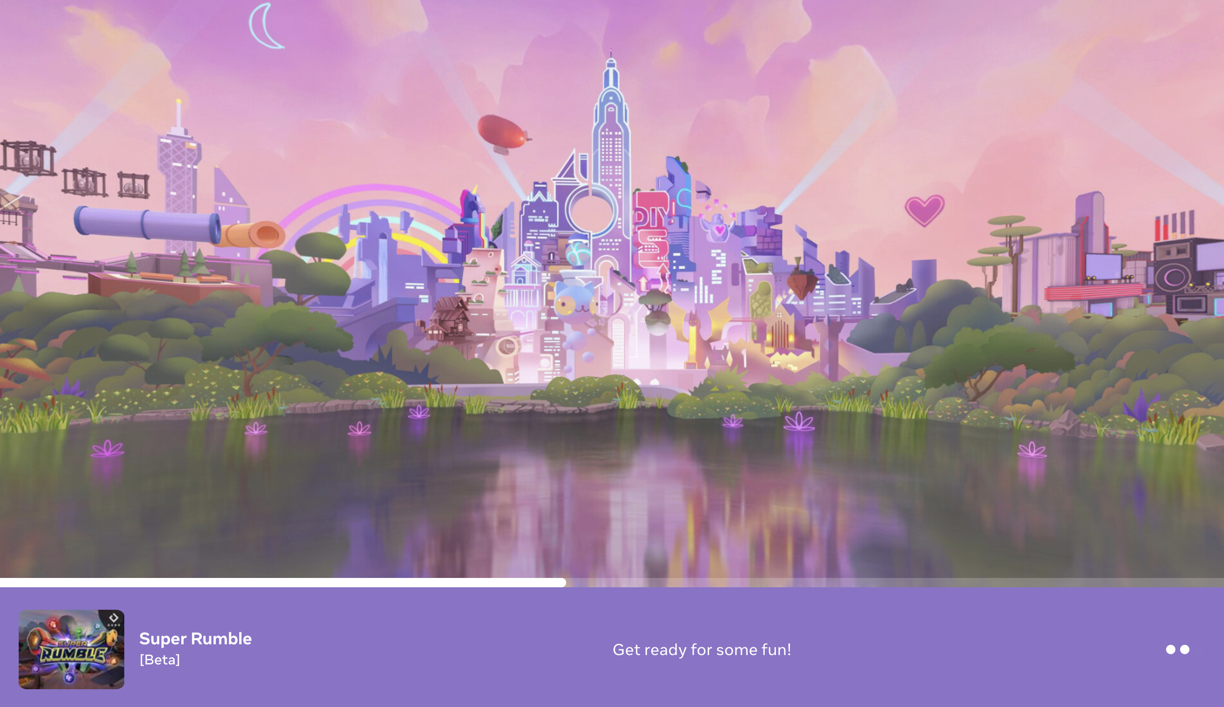 The loading screen for Horizon Worlds on the web.