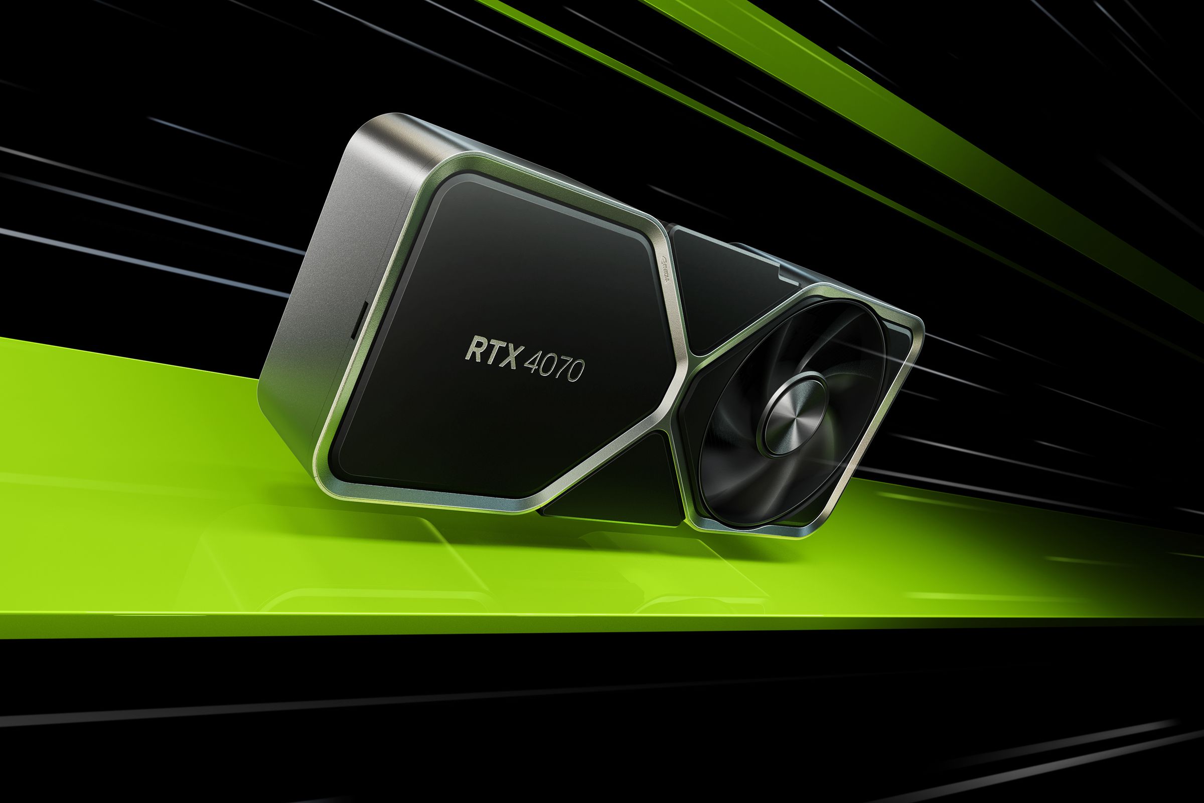 Illustration of Nvidia’s new RTX 4070 GPU