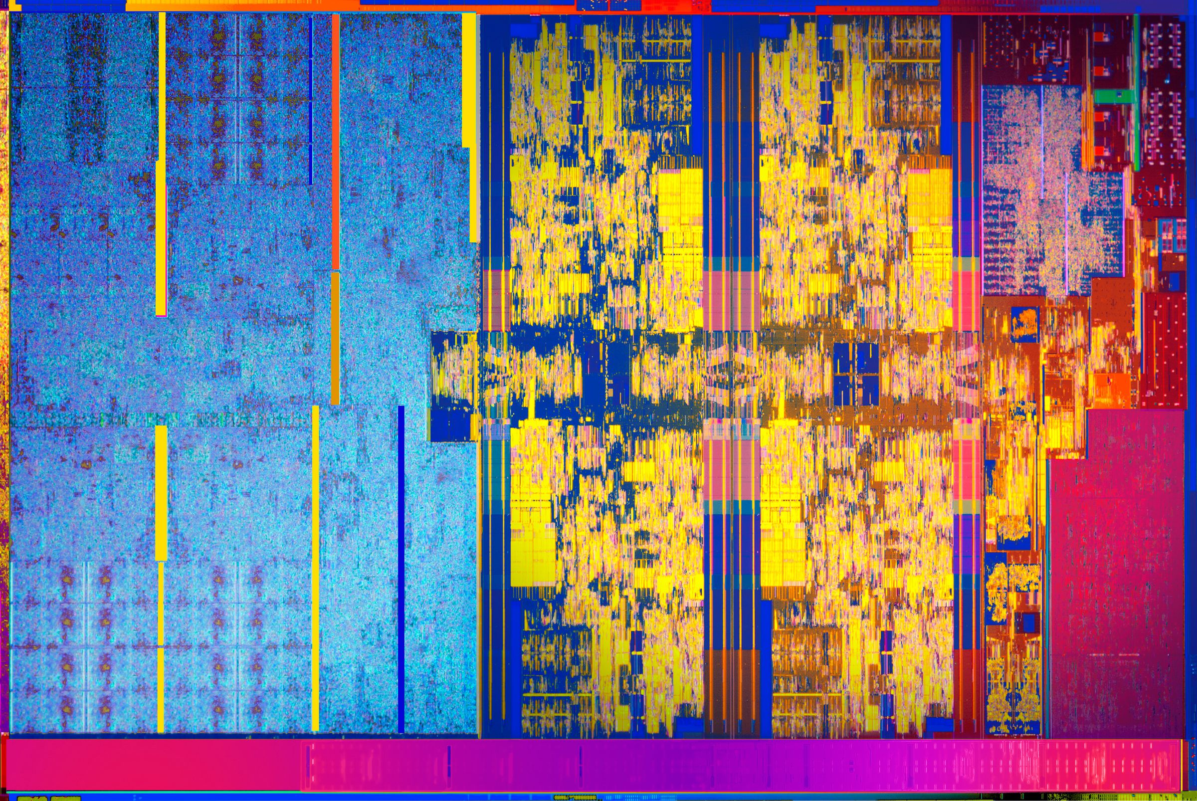Intel eighth-generation processor die.