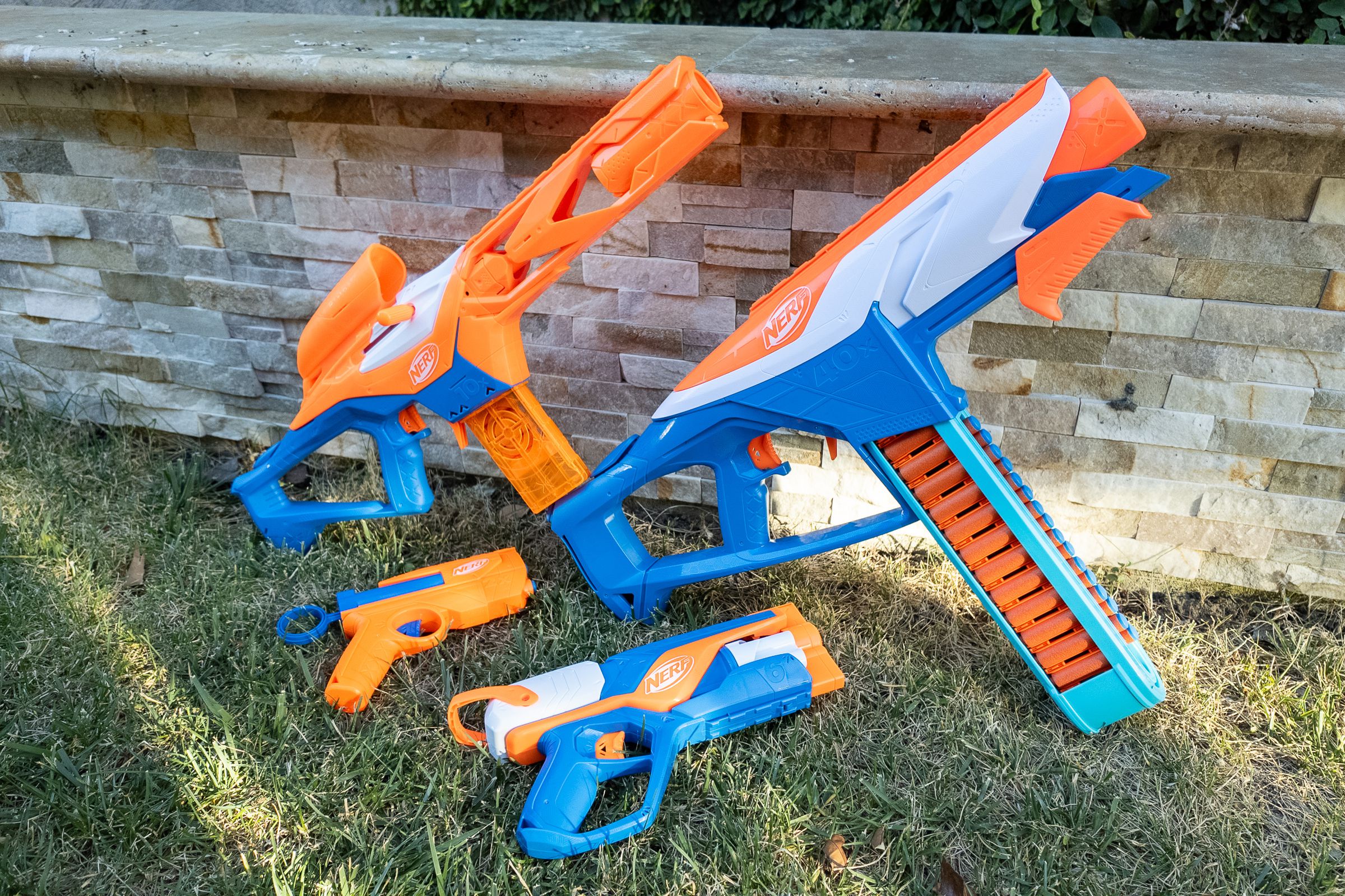 The first four Nerf N-Series blasters shipped to reviewers.