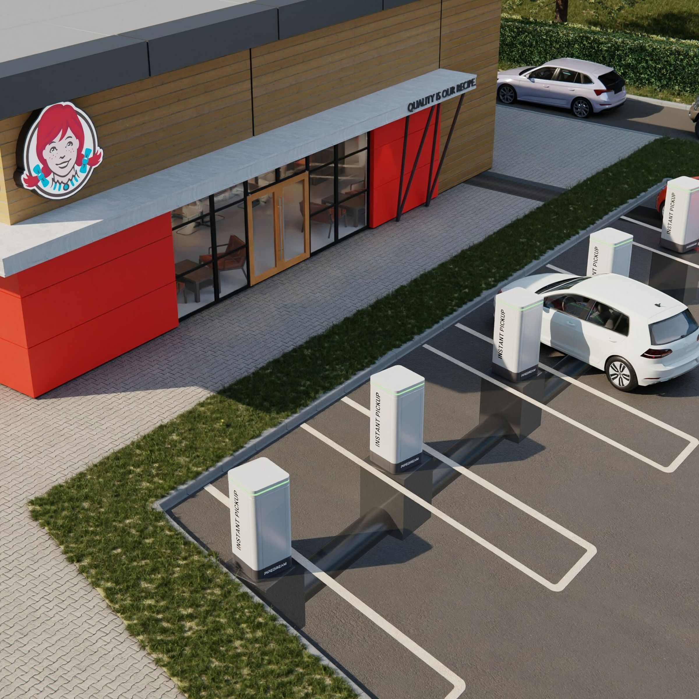An image showing the underground delivery service at Wendy’s