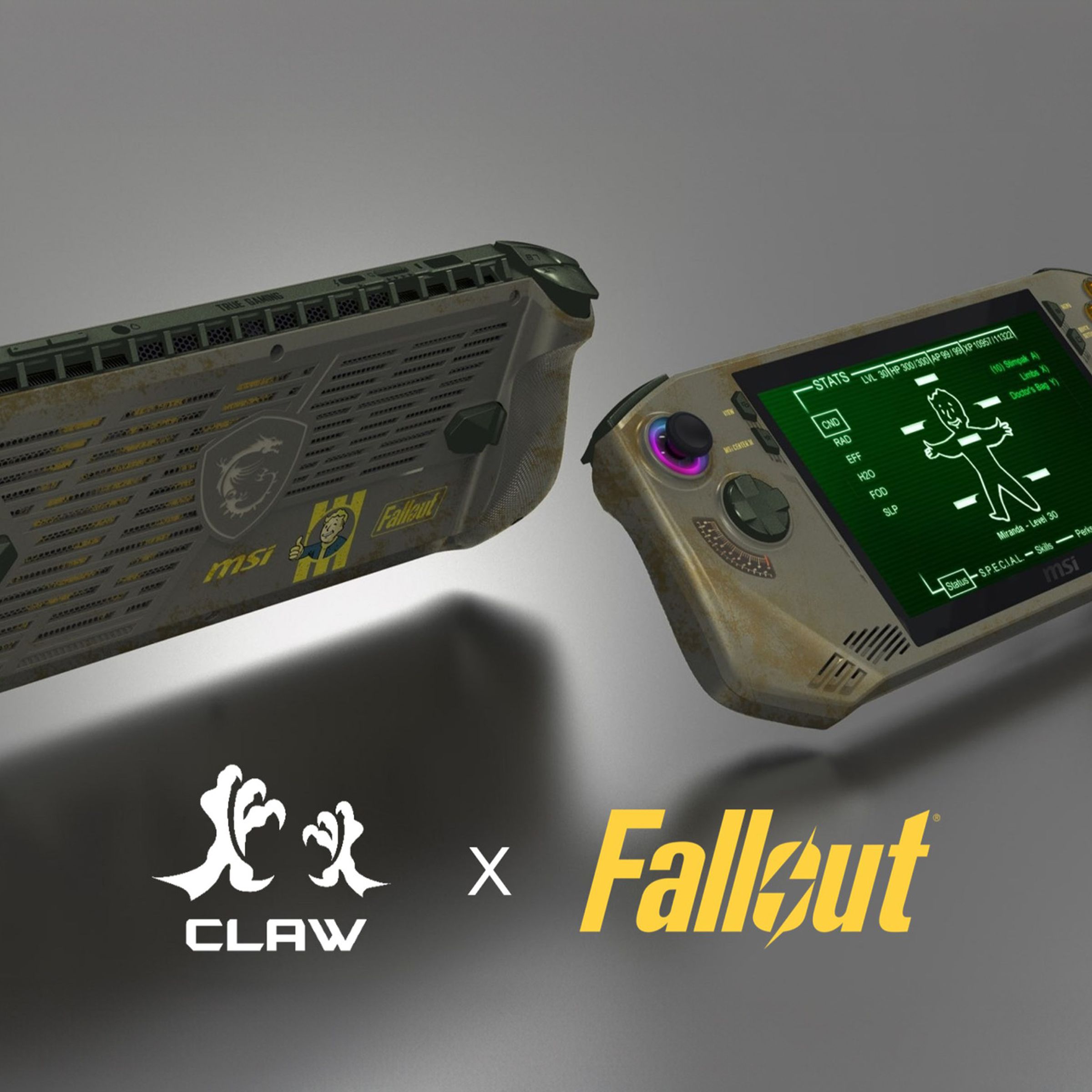 This is not the MSI Claw 8 AI Plus but, rather, a Fallout edition of the original. (I used generative expand around the edge because the image was cropping poorly.)